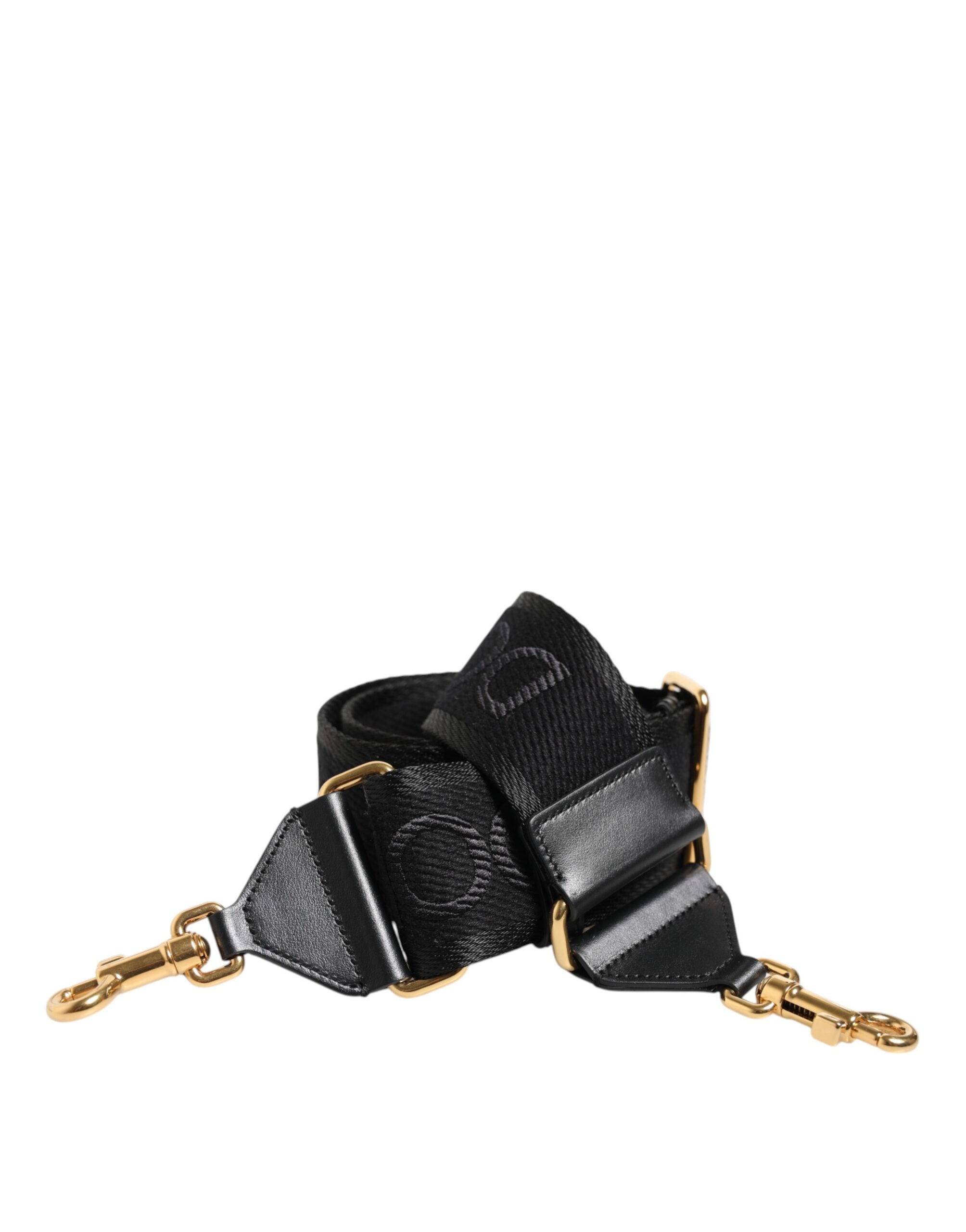 Black Solid Viscose Bag Shoulder Strap - ventzia