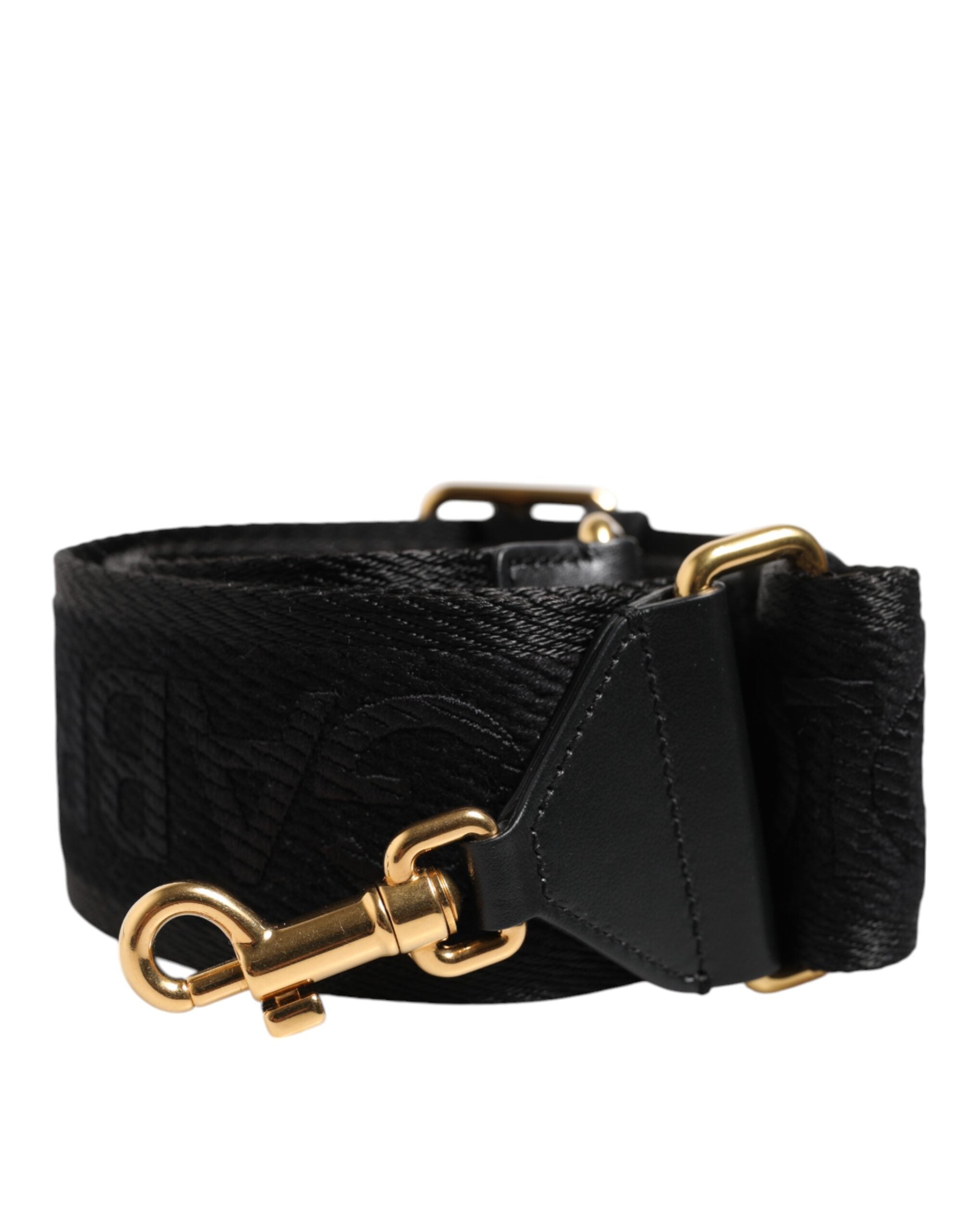 Black Solid Viscose Bag Shoulder Strap - ventzia