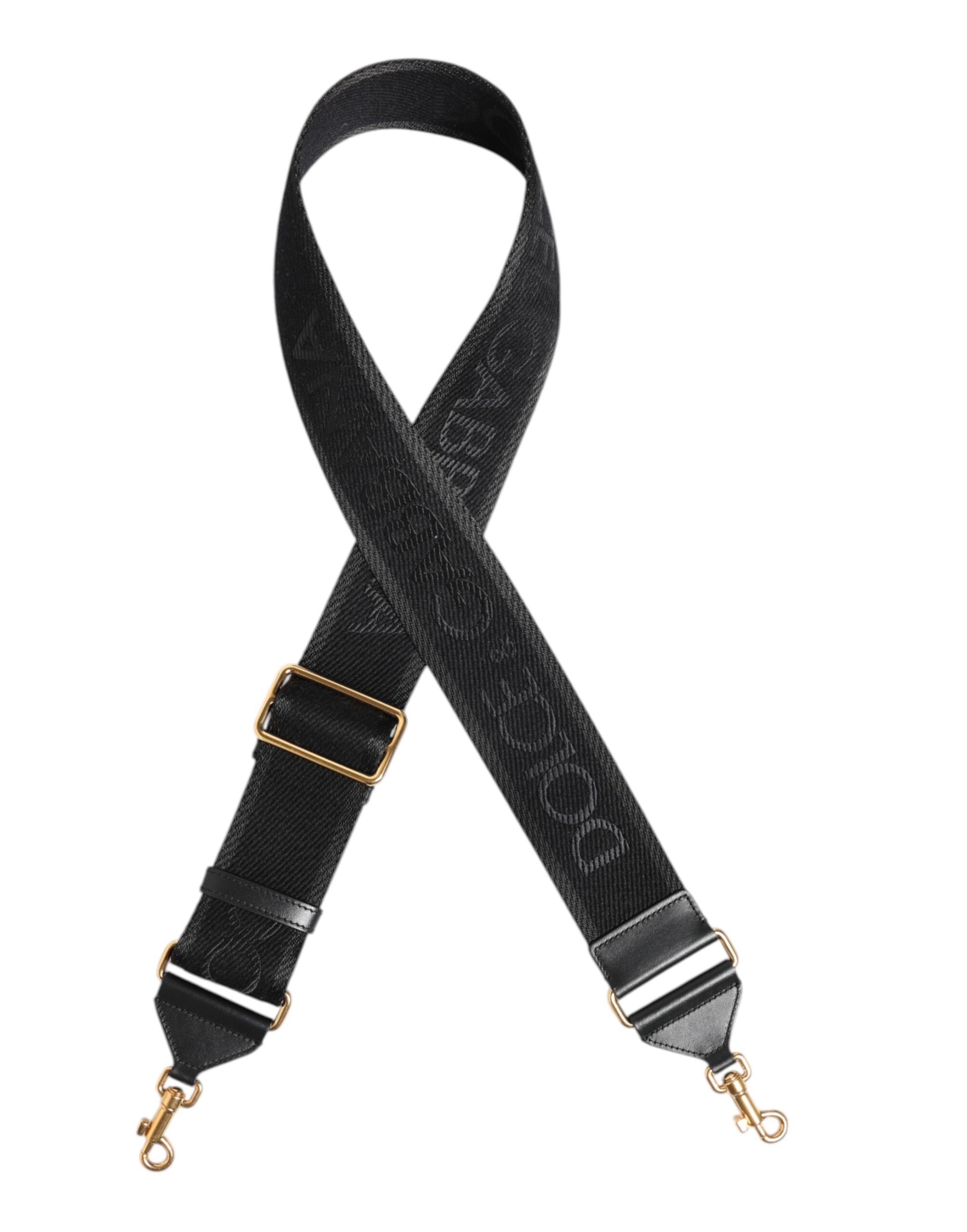 Black Solid Viscose Bag Shoulder Strap - ventzia