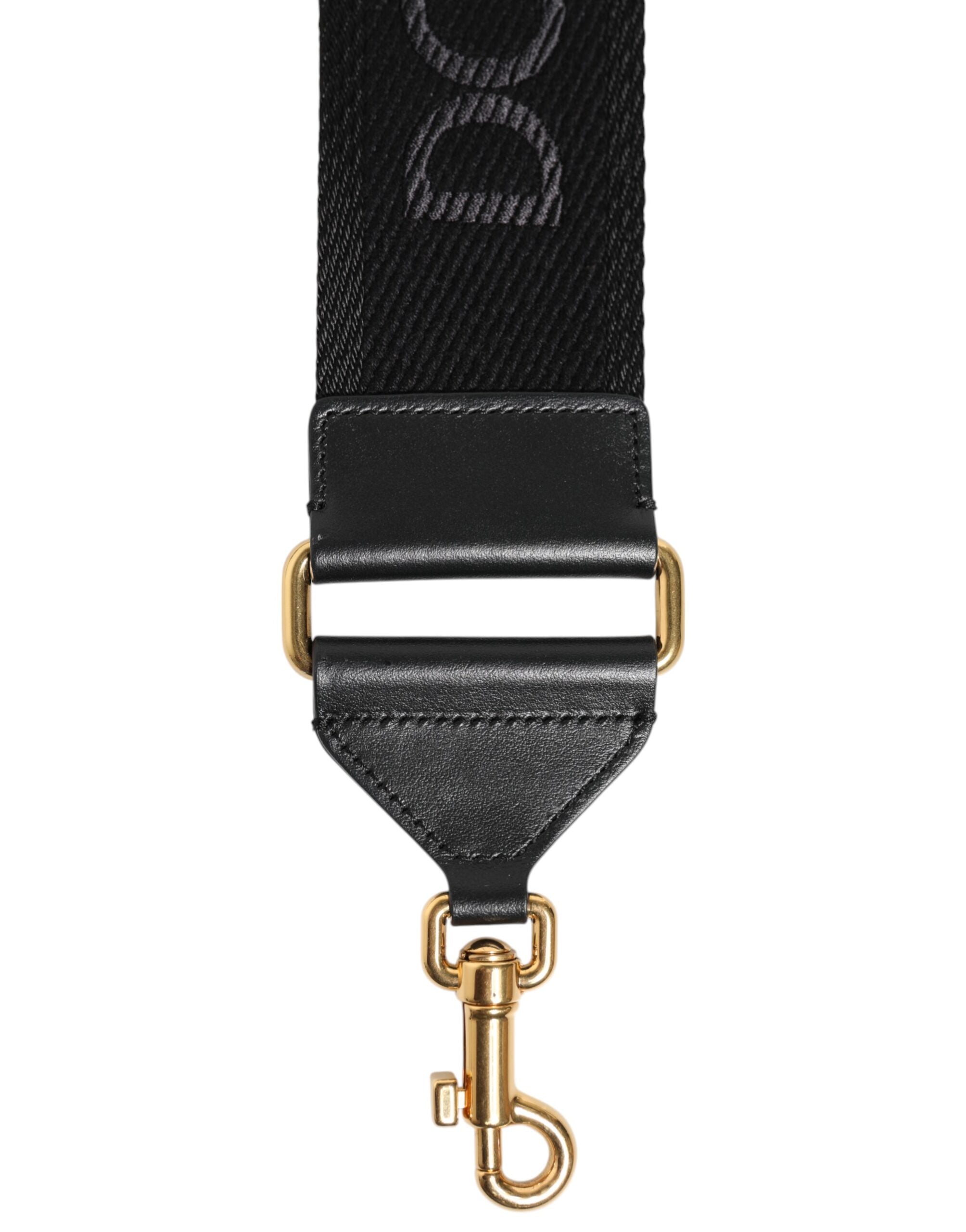 Black Solid Viscose Bag Shoulder Strap - ventzia
