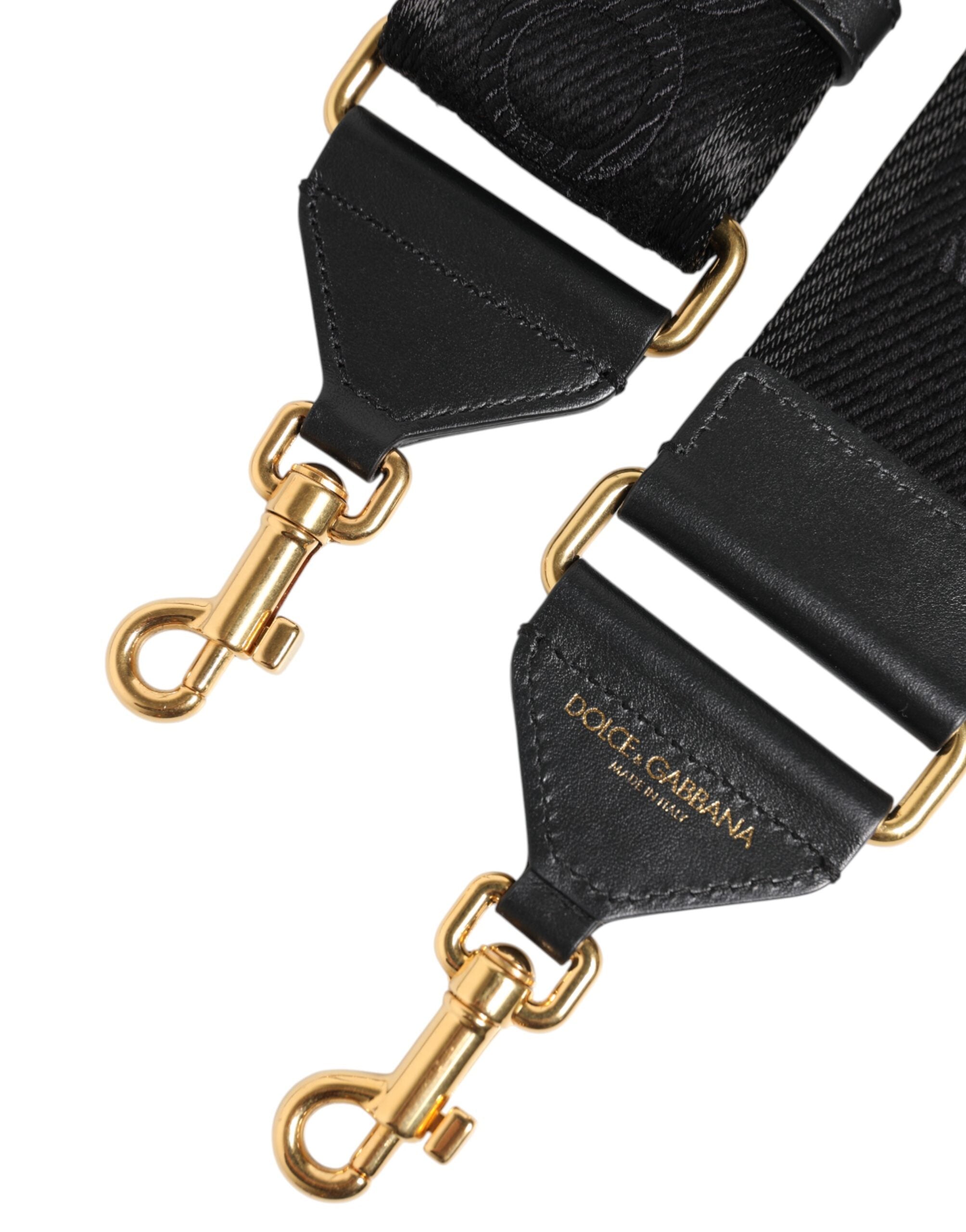 Black Solid Viscose Bag Shoulder Strap - ventzia