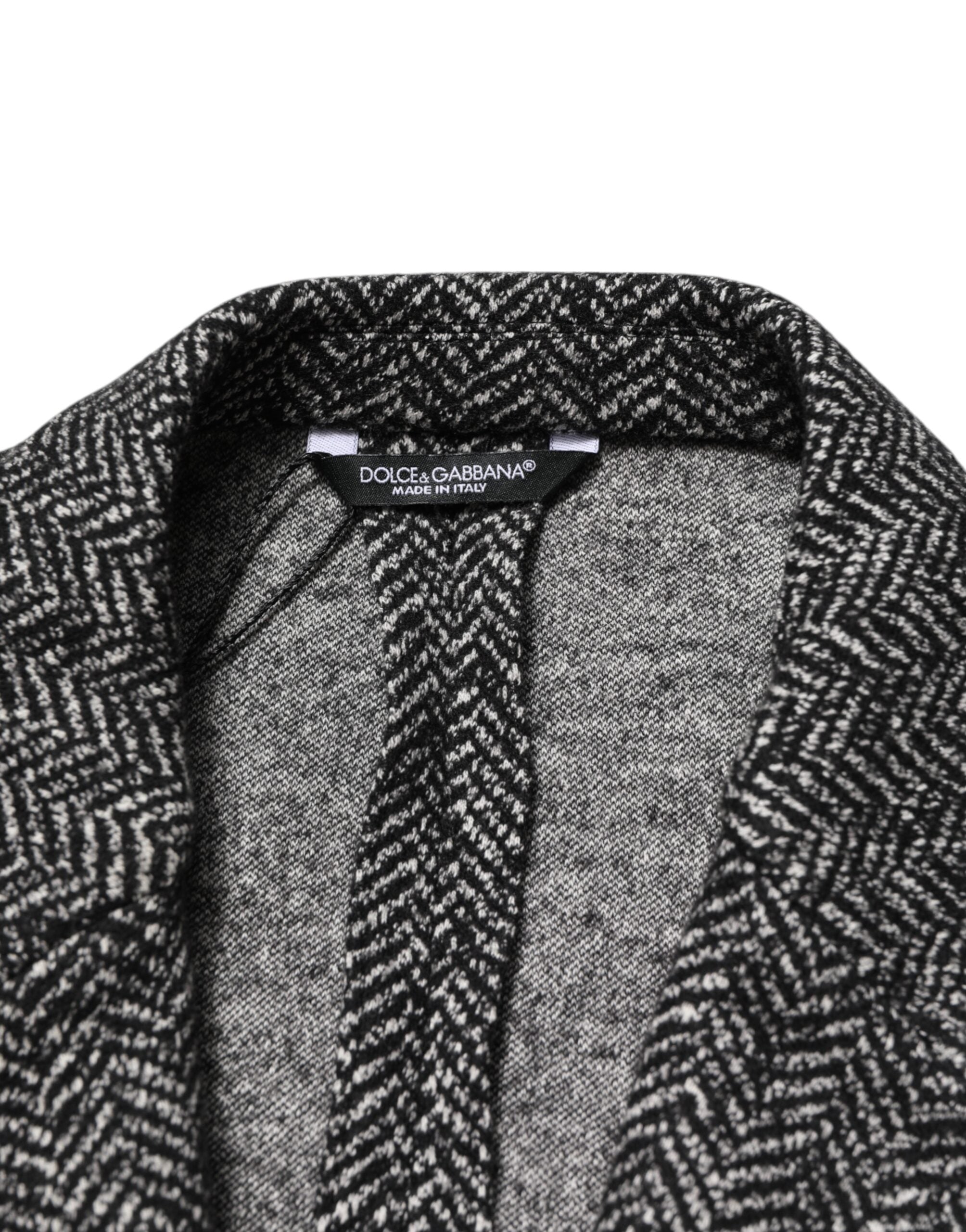 Black White Double Breasted Men Suit Blazer - ventzia
