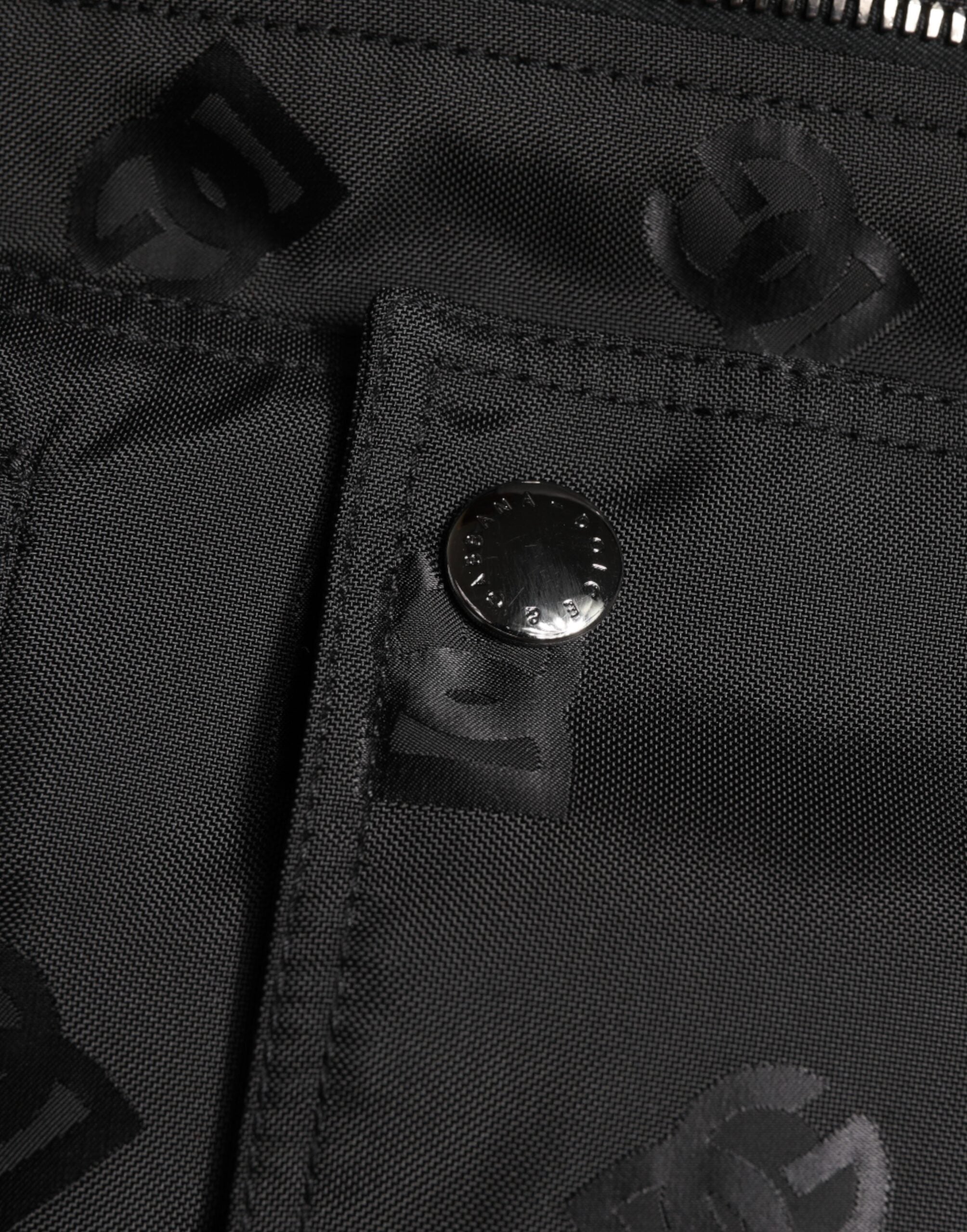 Black Cargo Windbraker Logo Mania Jacket - ventzia
