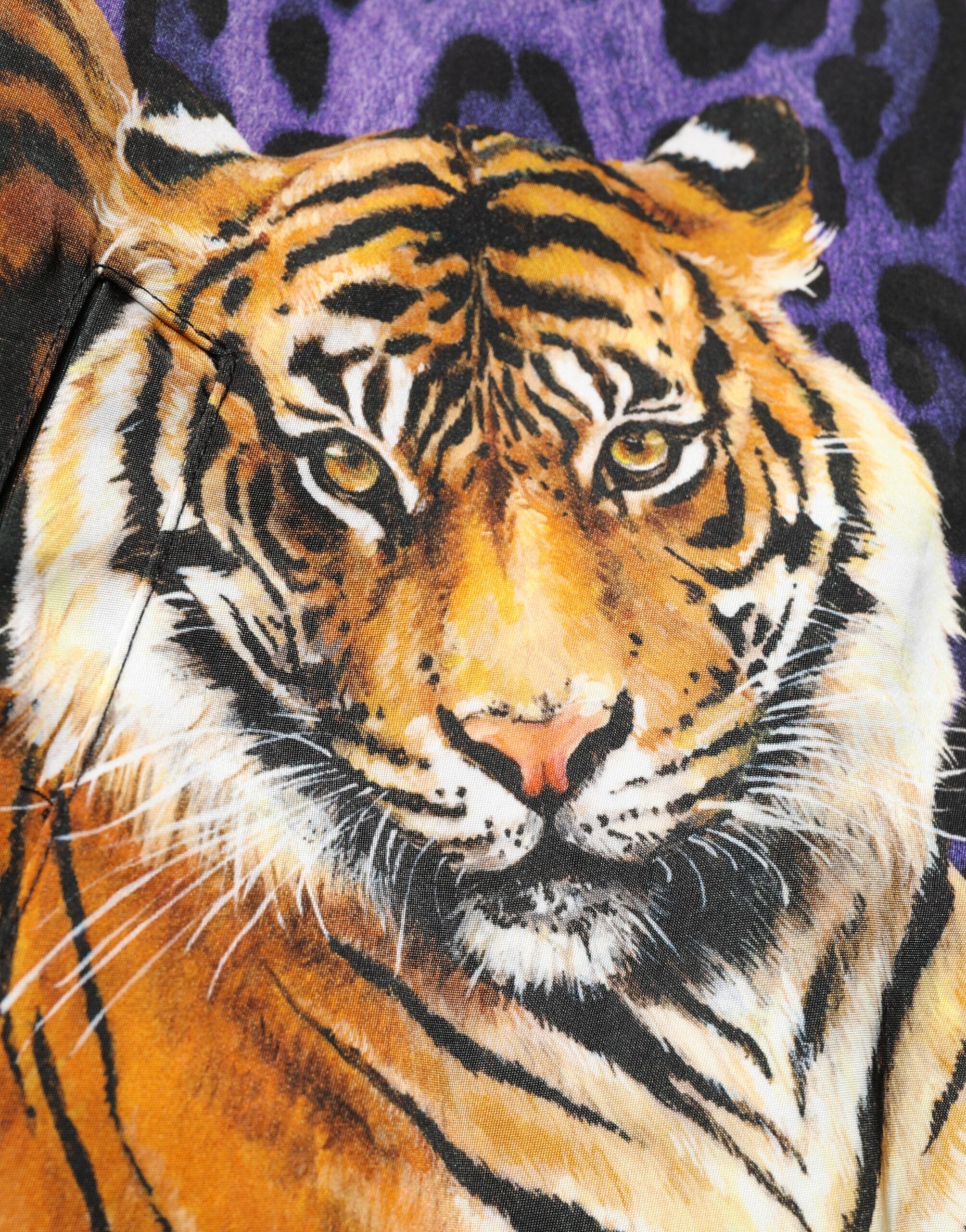 Multicolor Tiger Print Men Bomber Jacket - ventzia