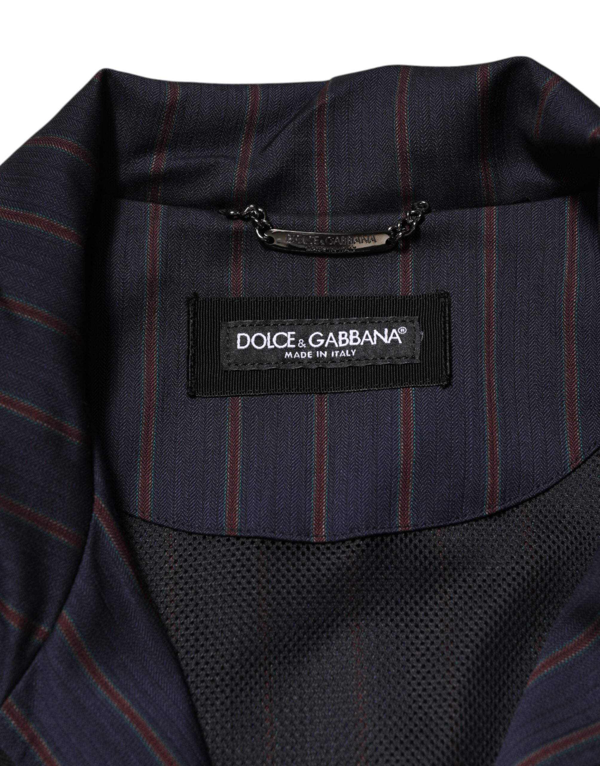 Blue Red Striped Logo Plaque Full Zip Jacket - ventzia