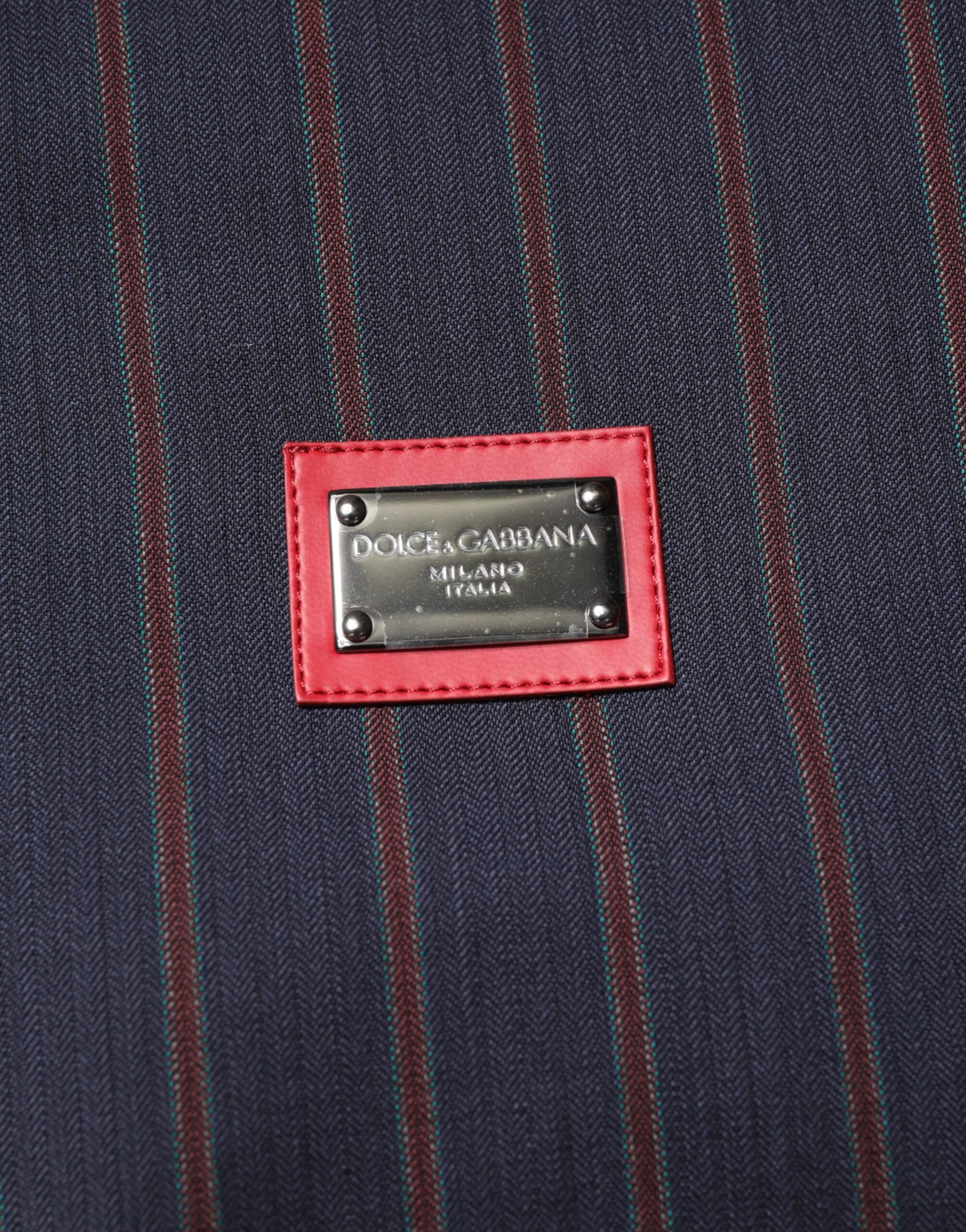 Blue Red Striped Logo Plaque Full Zip Jacket - ventzia