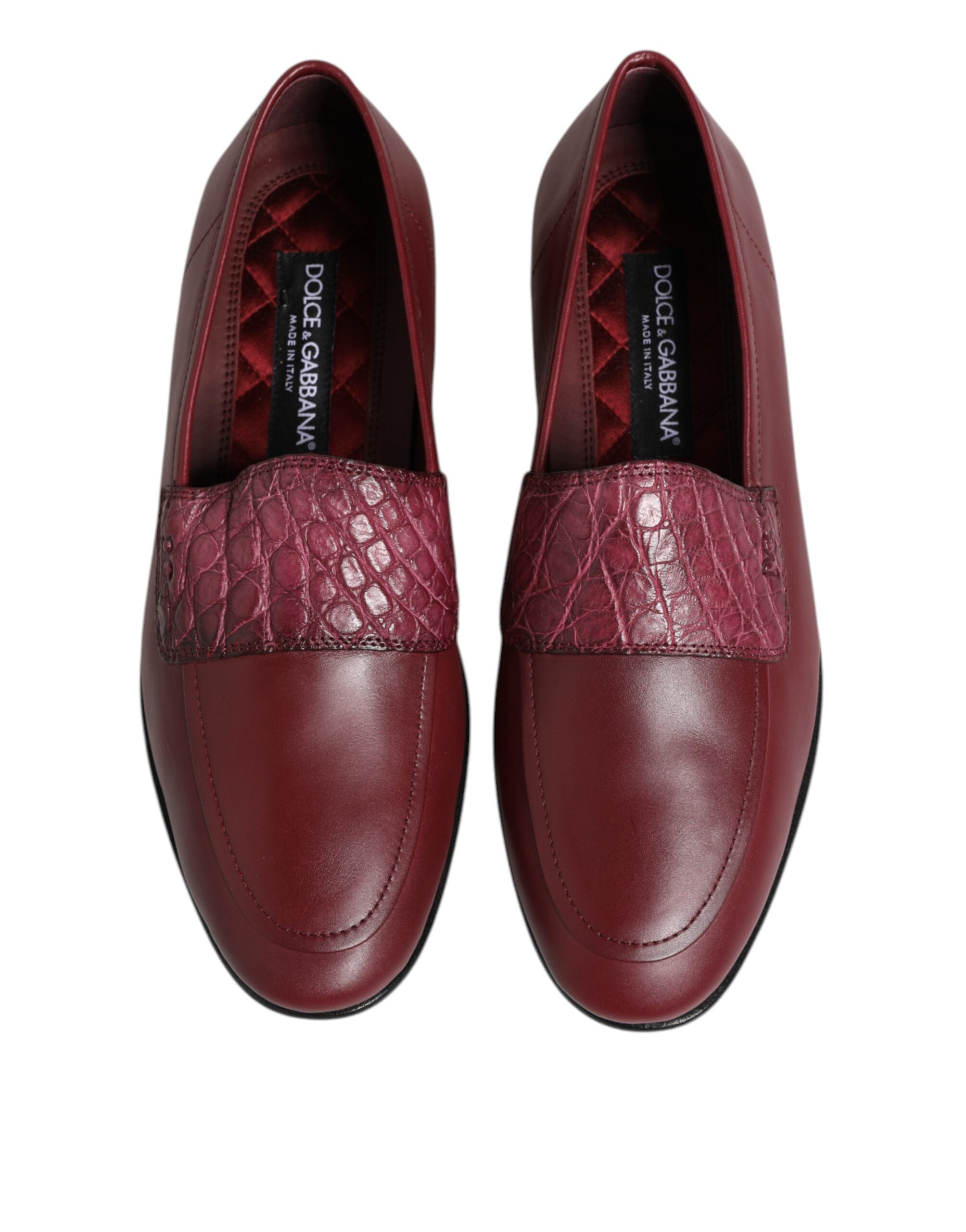 Burgundy Leather Formal Slip On Shoes - ventzia