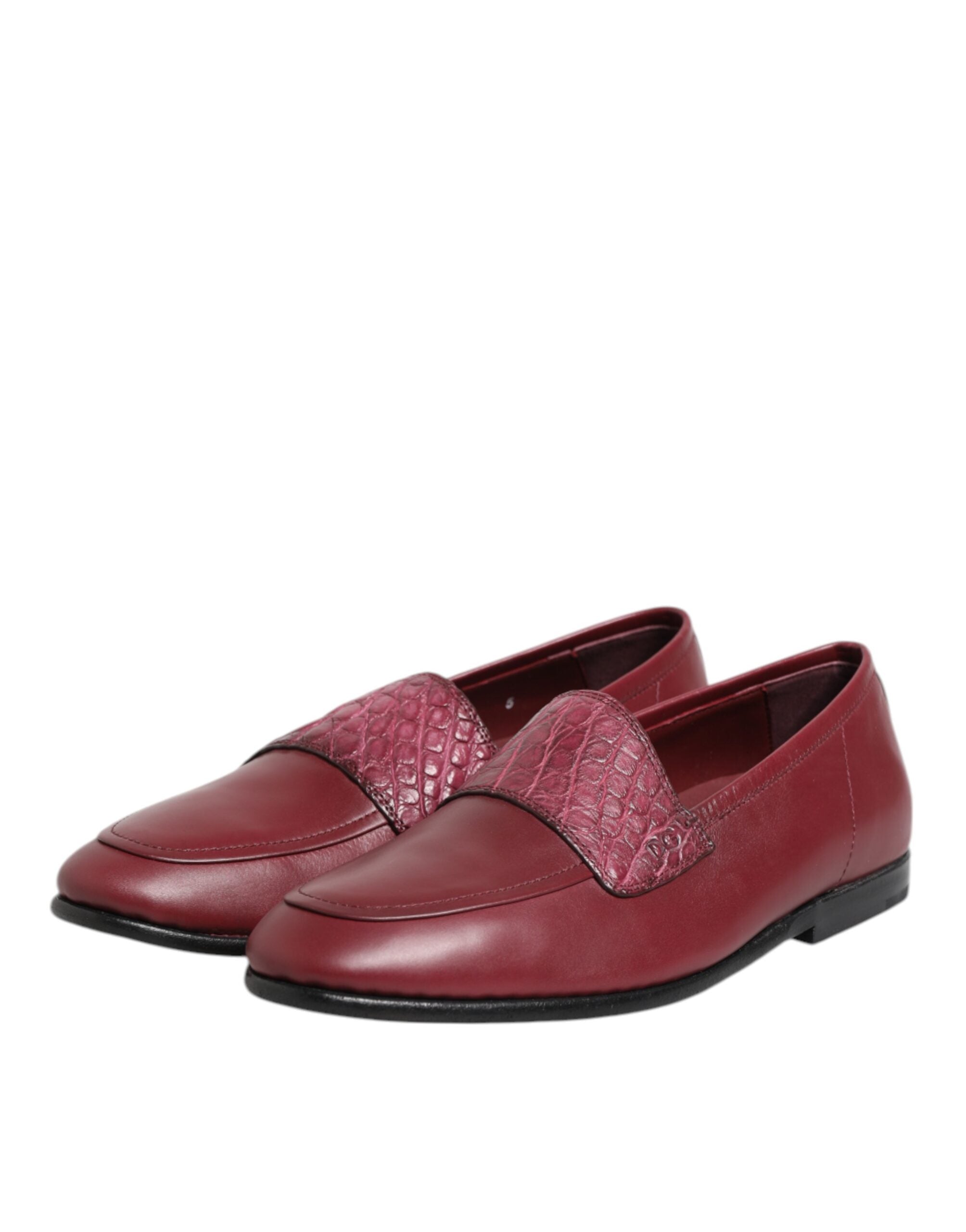 Burgundy Leather Formal Slip On Shoes - ventzia