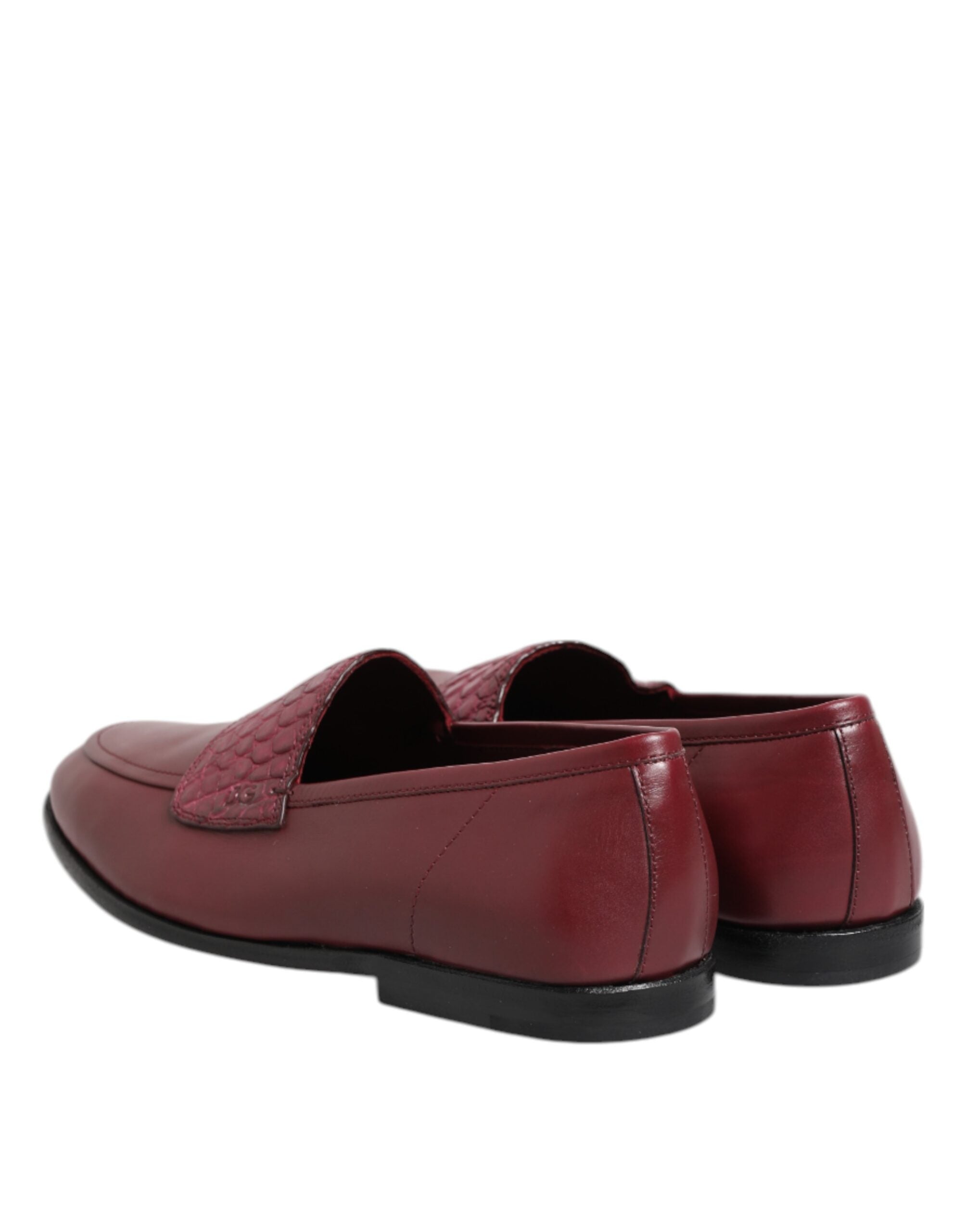 Burgundy Leather Formal Slip On Shoes - ventzia