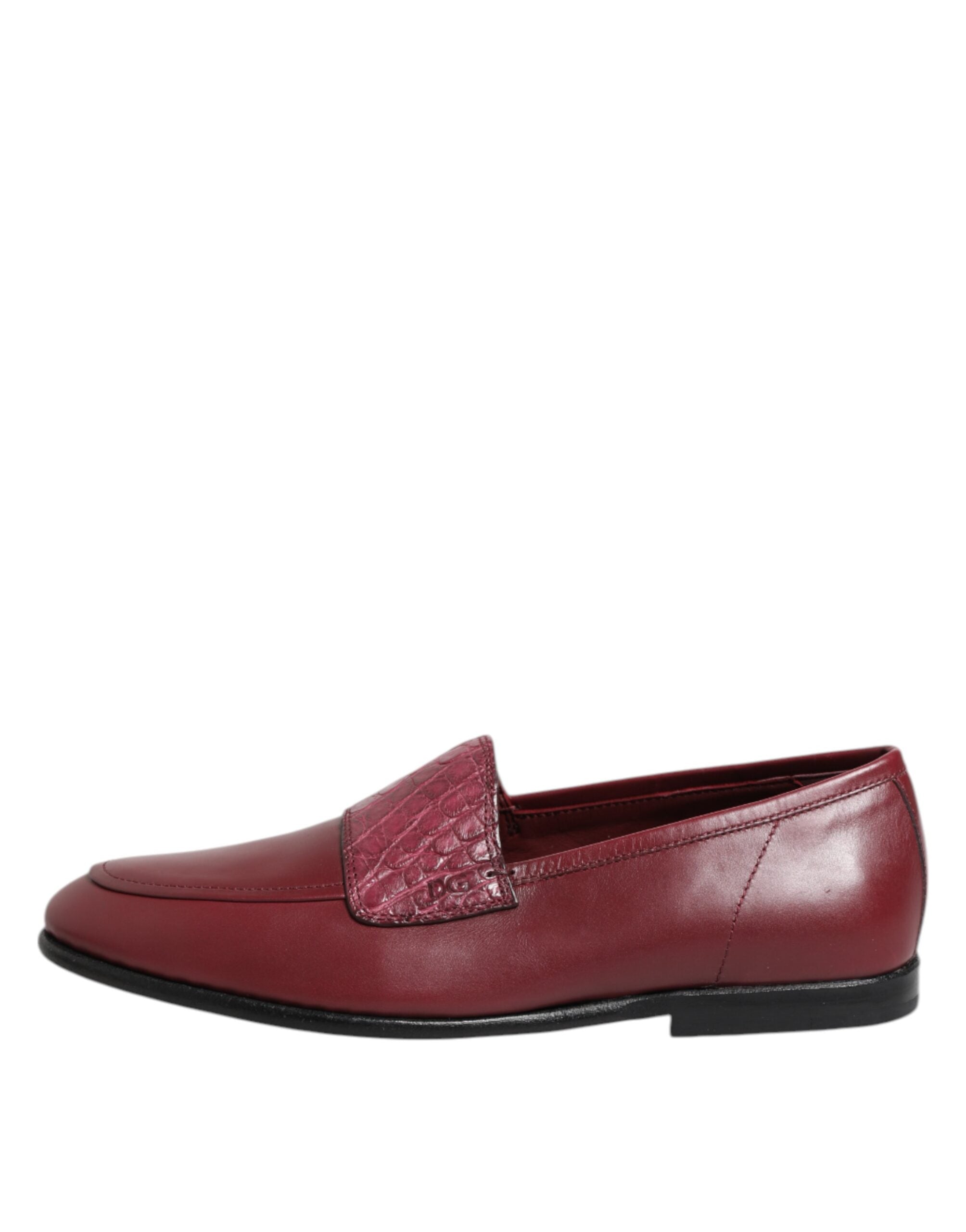 Burgundy Leather Formal Slip On Shoes - ventzia