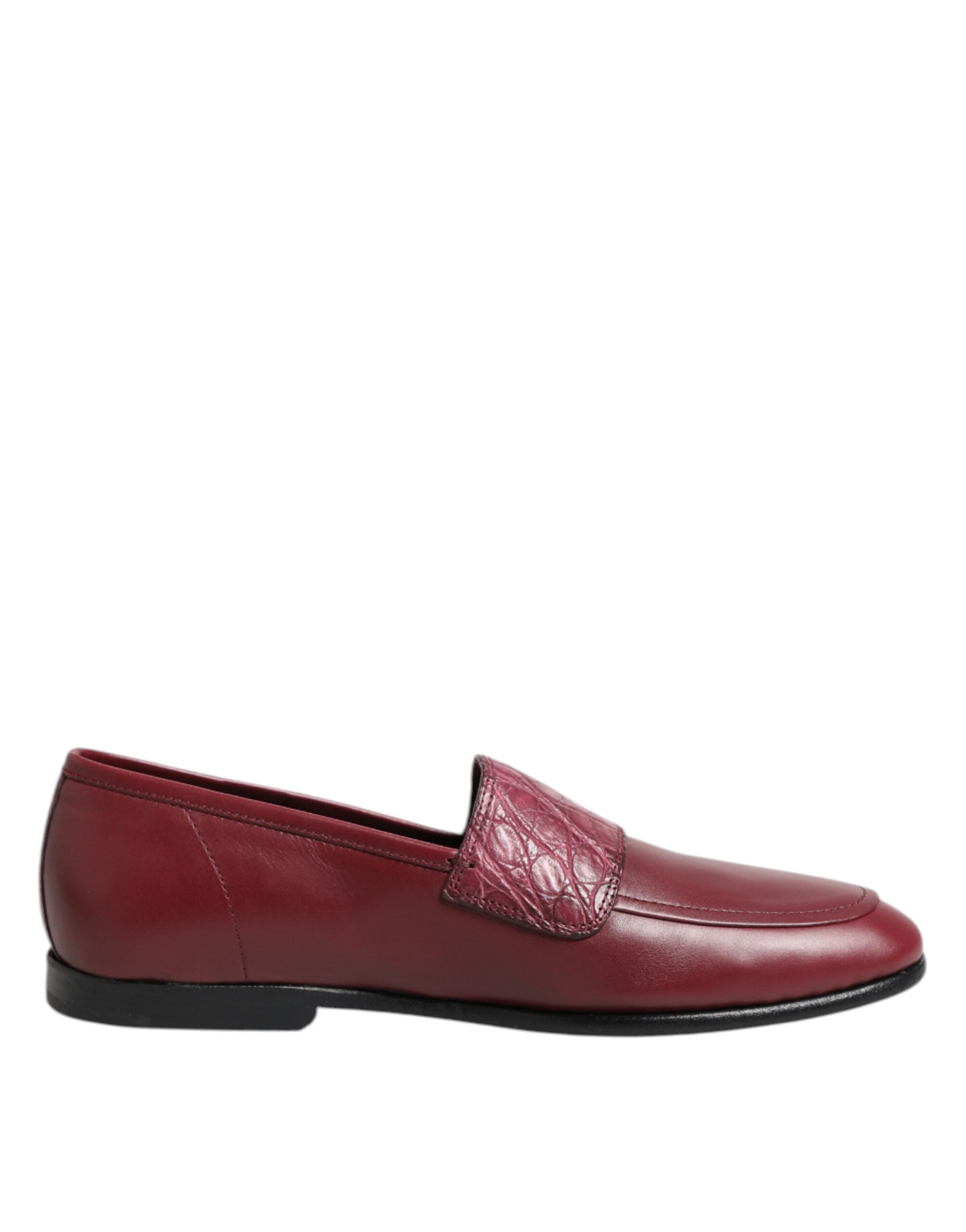 Burgundy Leather Formal Slip On Shoes - ventzia