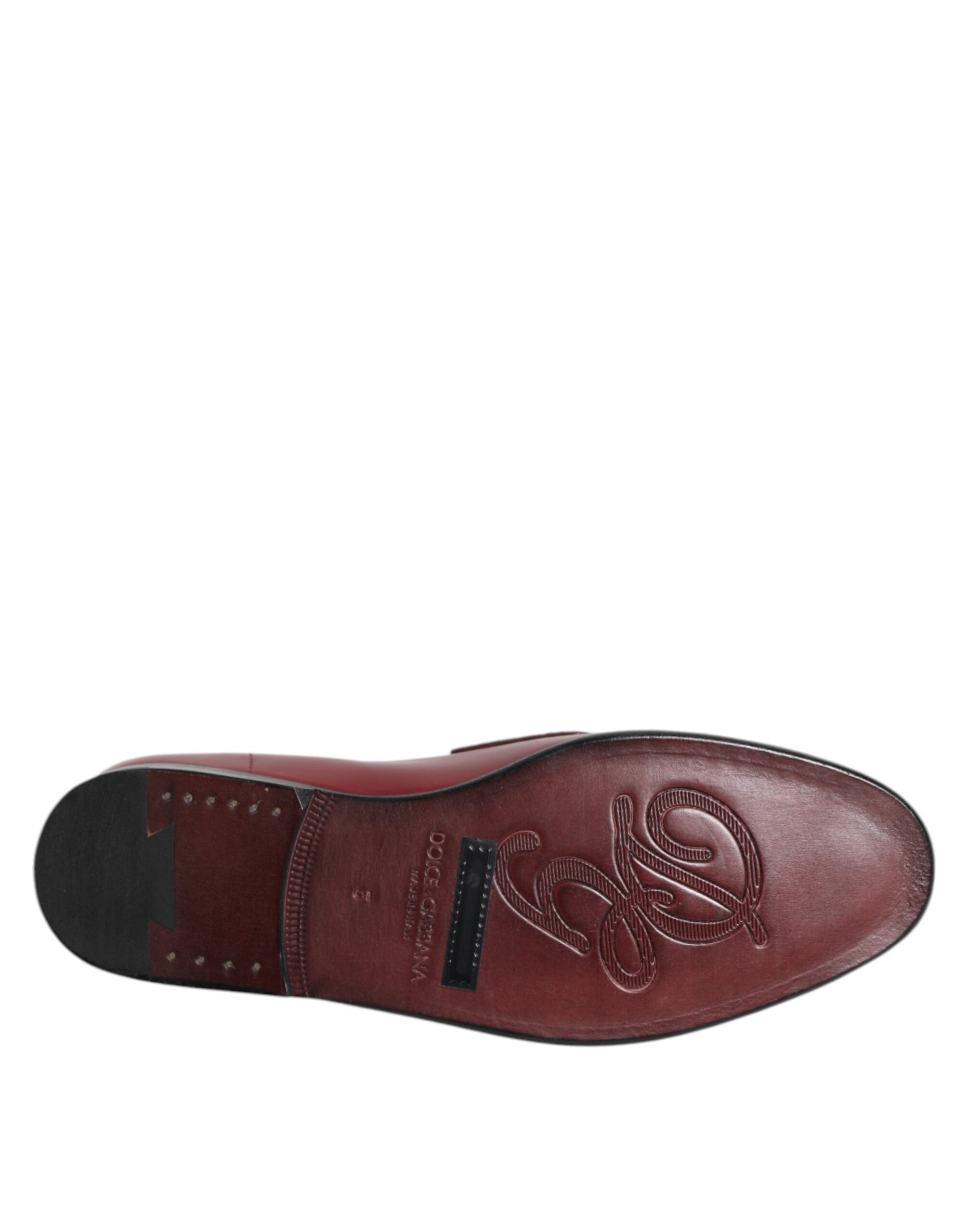 Burgundy Leather Formal Slip On Shoes - ventzia