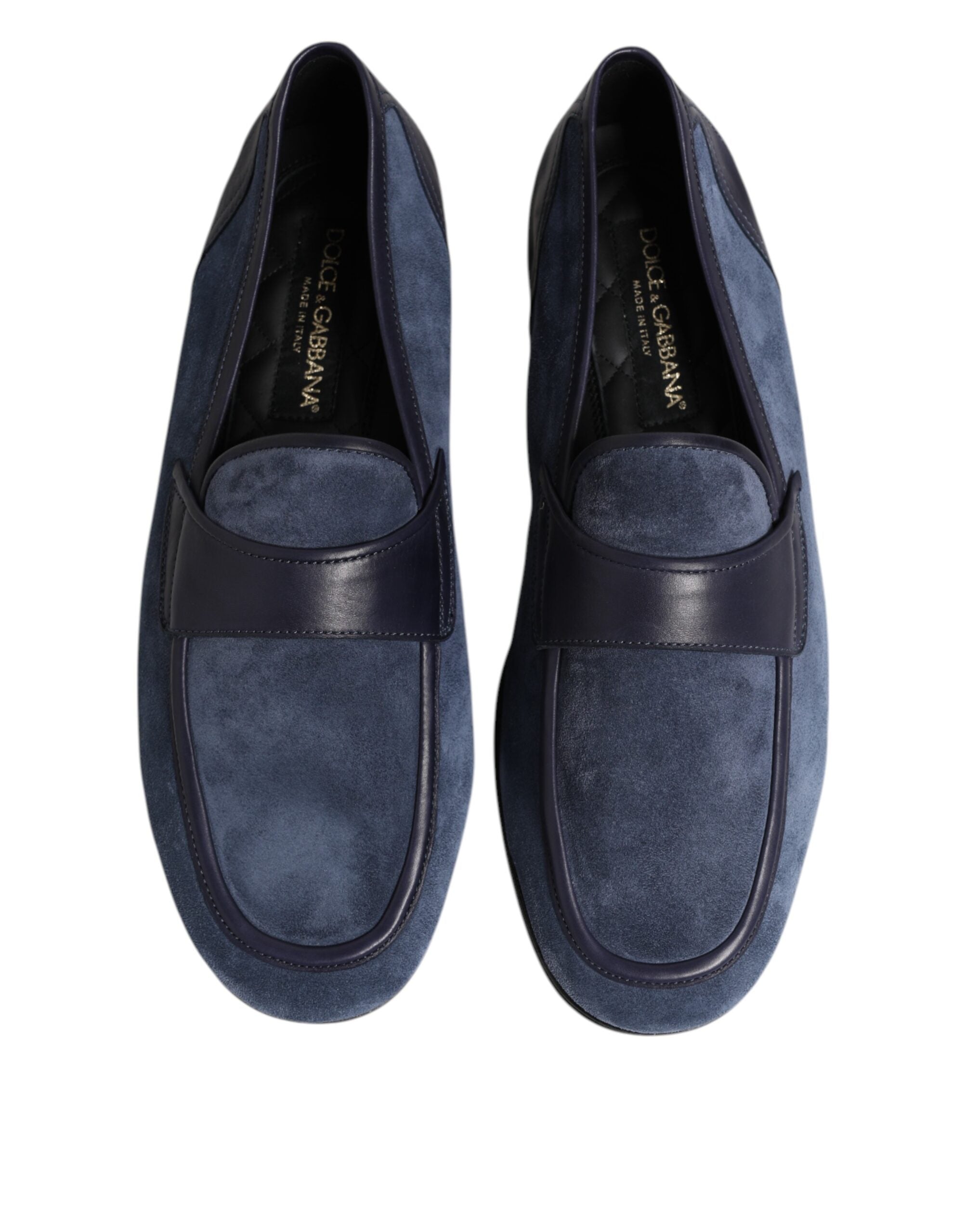 Blue Suede Leather Loafers Moccasin Shoes - ventzia