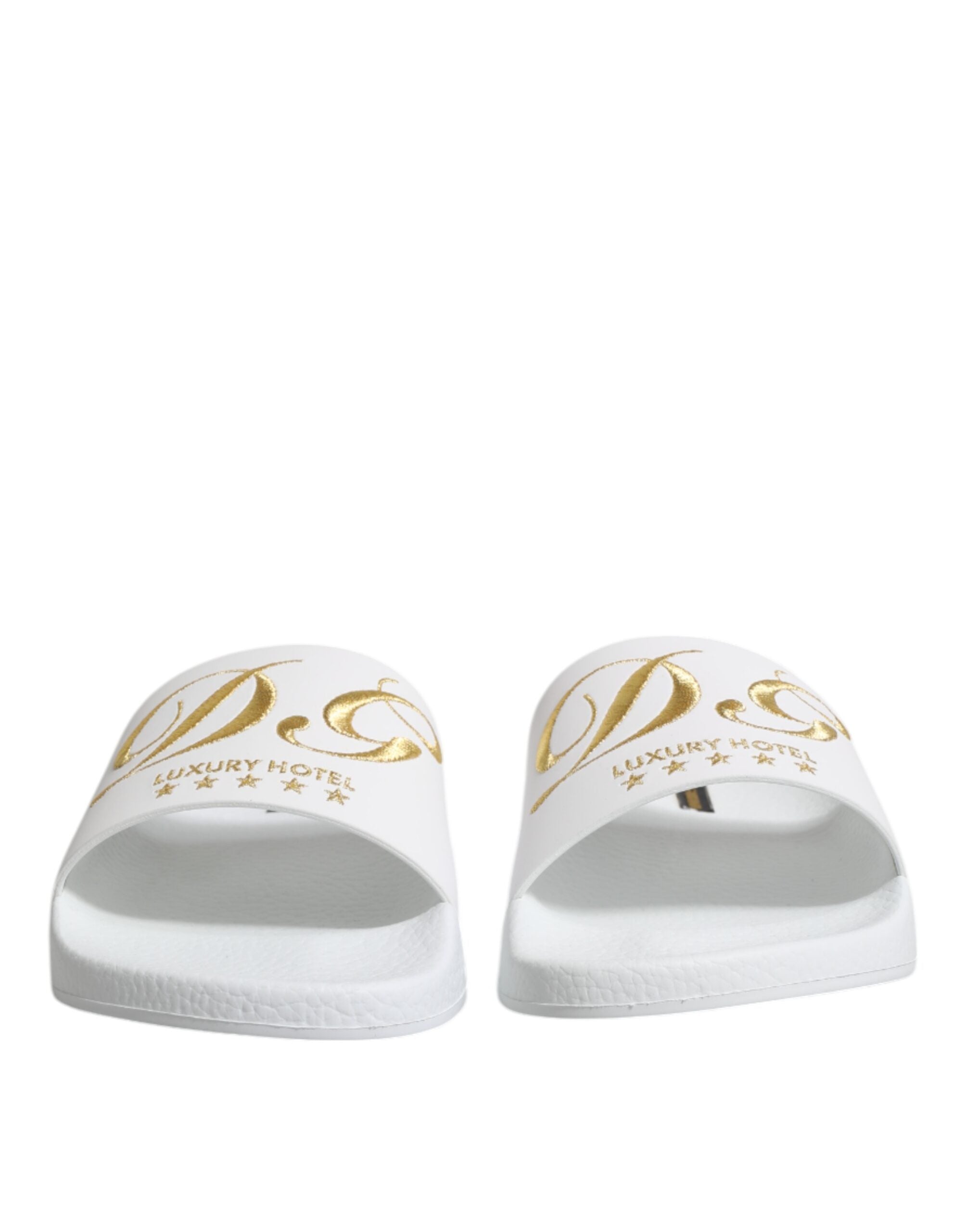 White Leather Slides Sandals Beachwear Shoes - ventzia