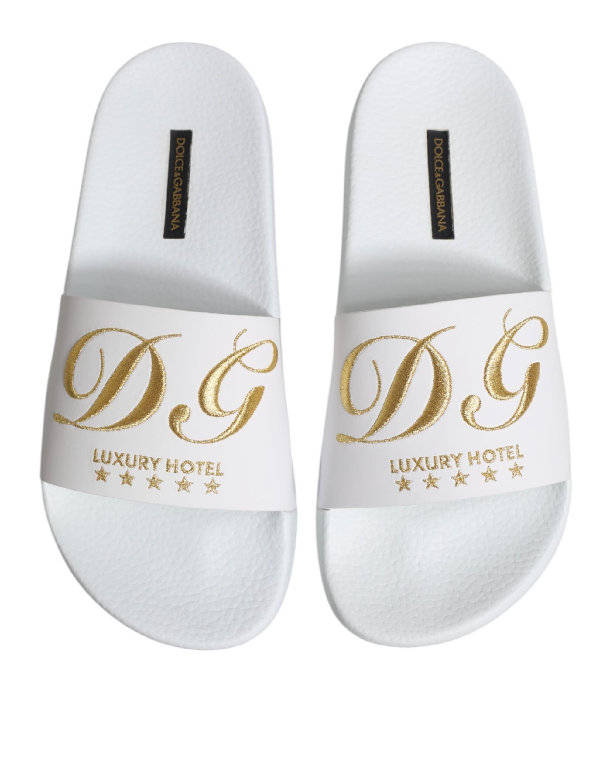 White Leather Slides Sandals Beachwear Shoes - ventzia