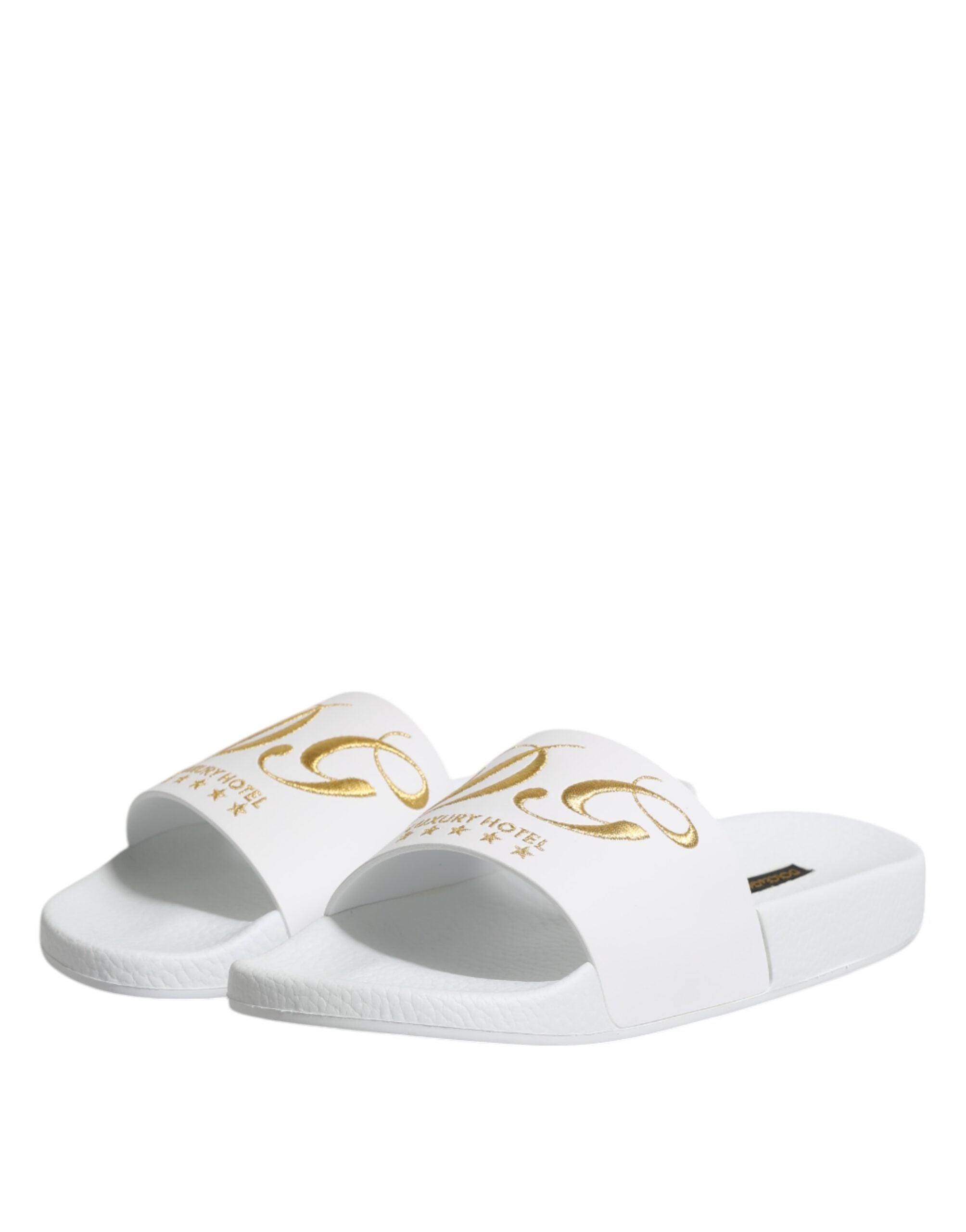 White Leather Slides Sandals Beachwear Shoes - ventzia