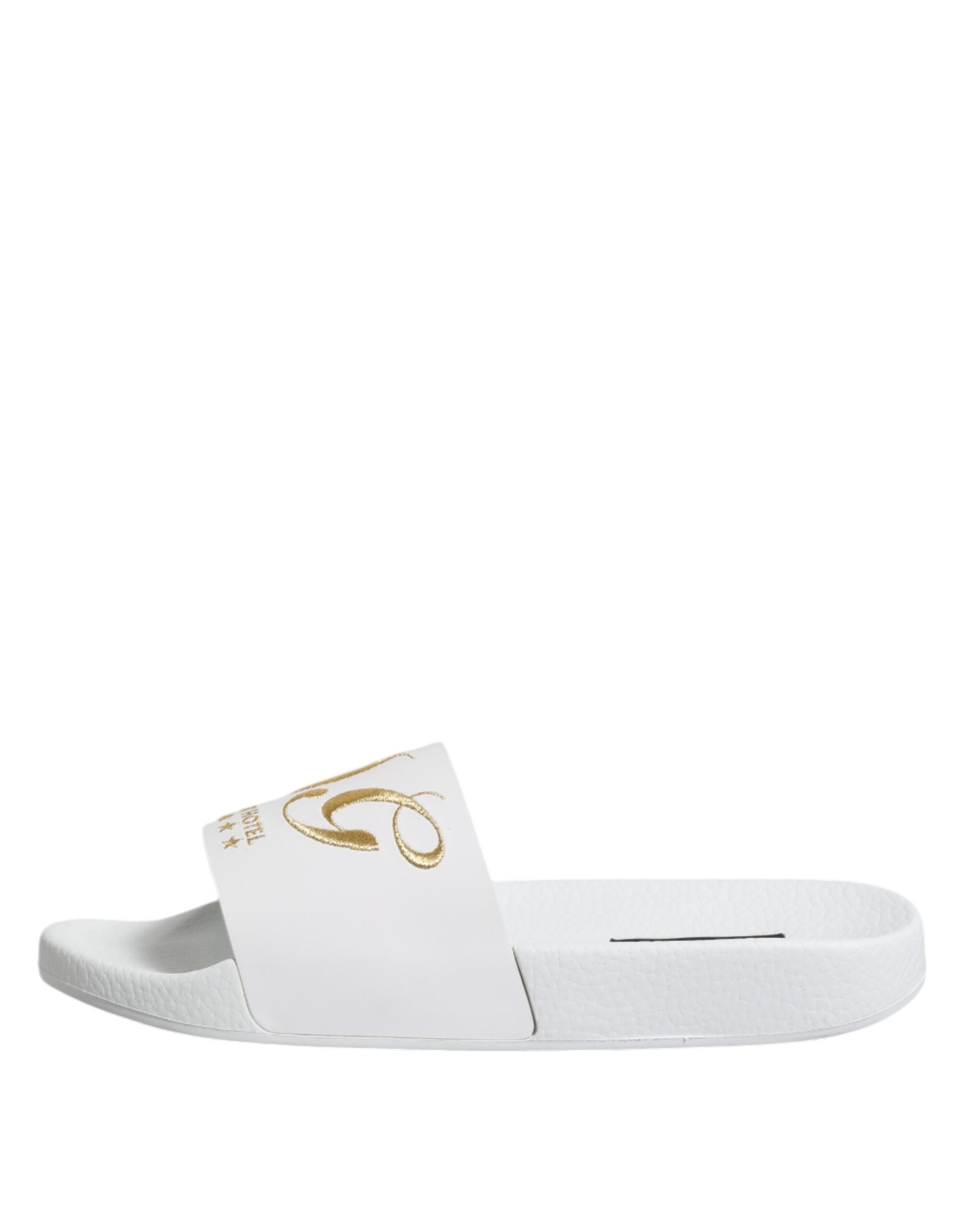 White Leather Slides Sandals Beachwear Shoes - ventzia