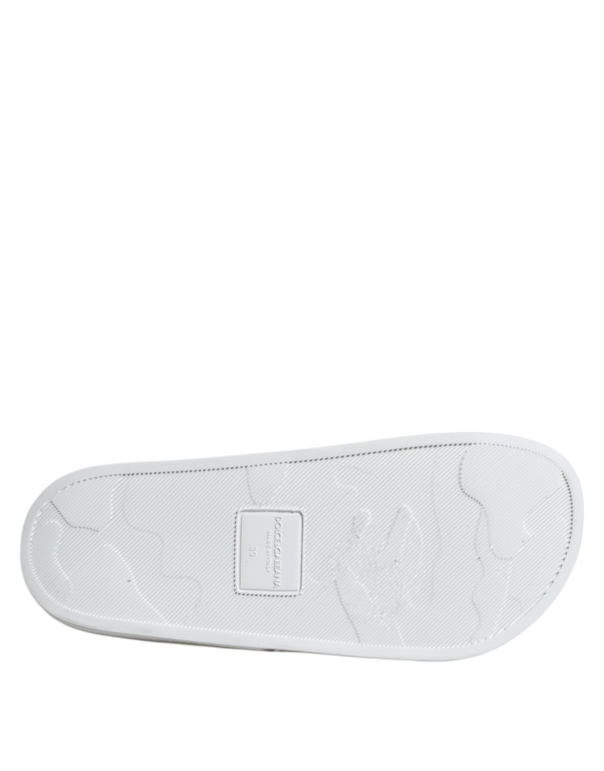 White Leather Slides Sandals Beachwear Shoes - ventzia