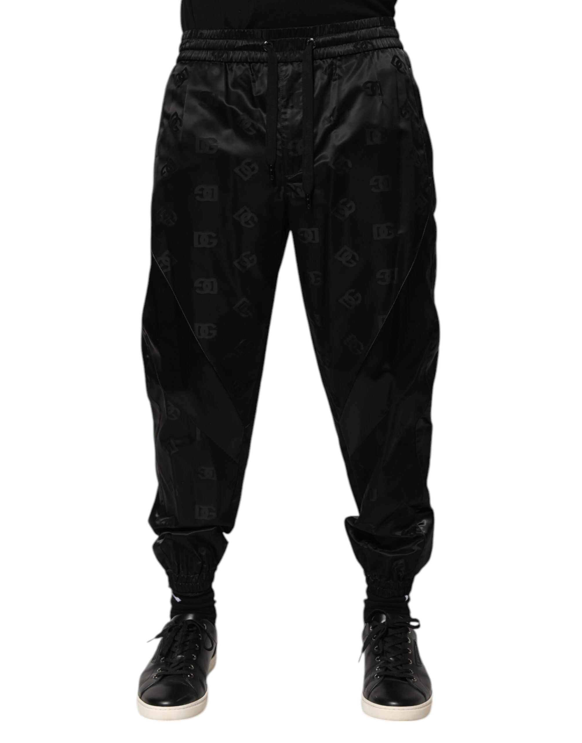 Black Logo DG Print Men Jogger Sweatpants Pants - ventzia