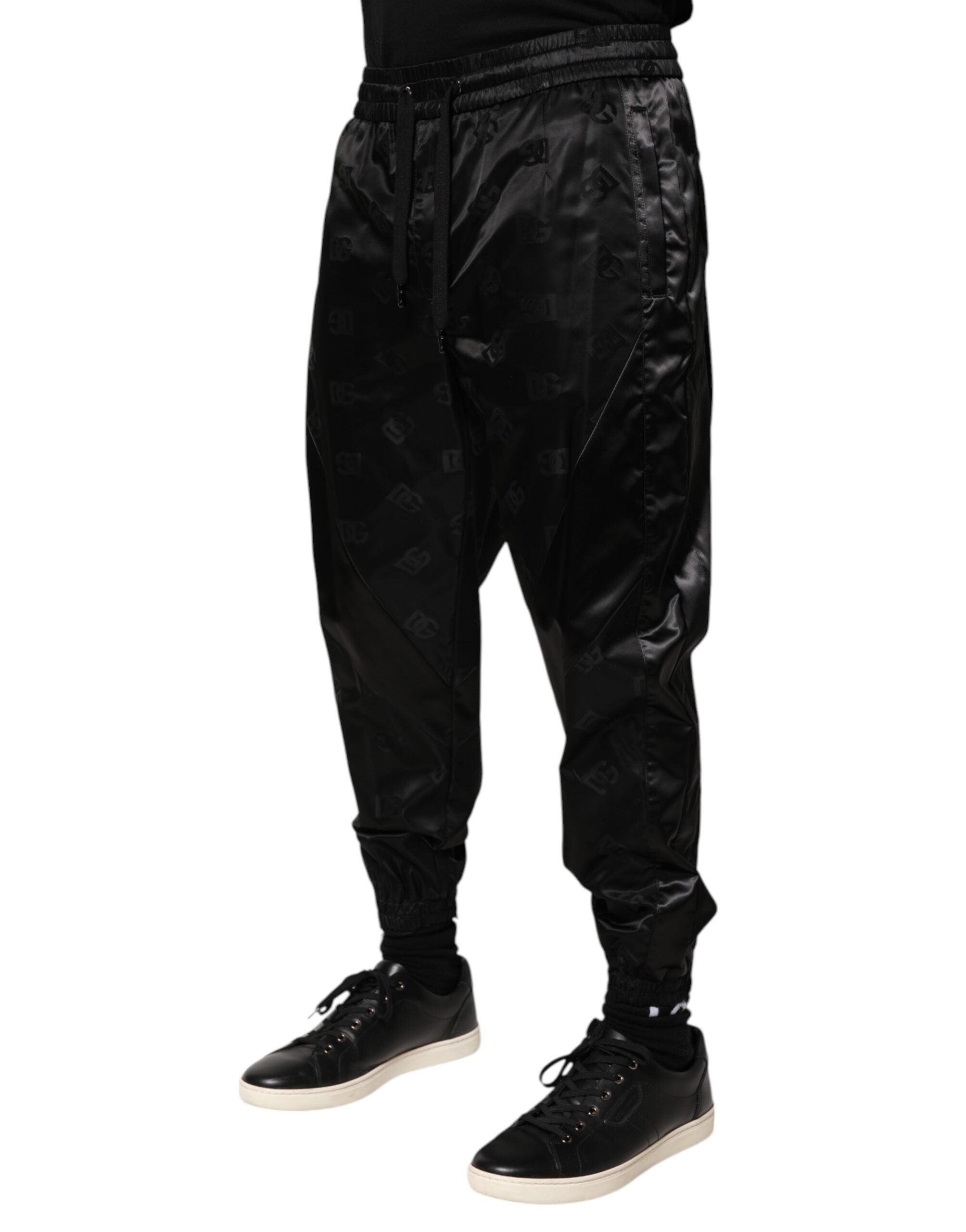 Black Logo DG Print Men Jogger Sweatpants Pants - ventzia