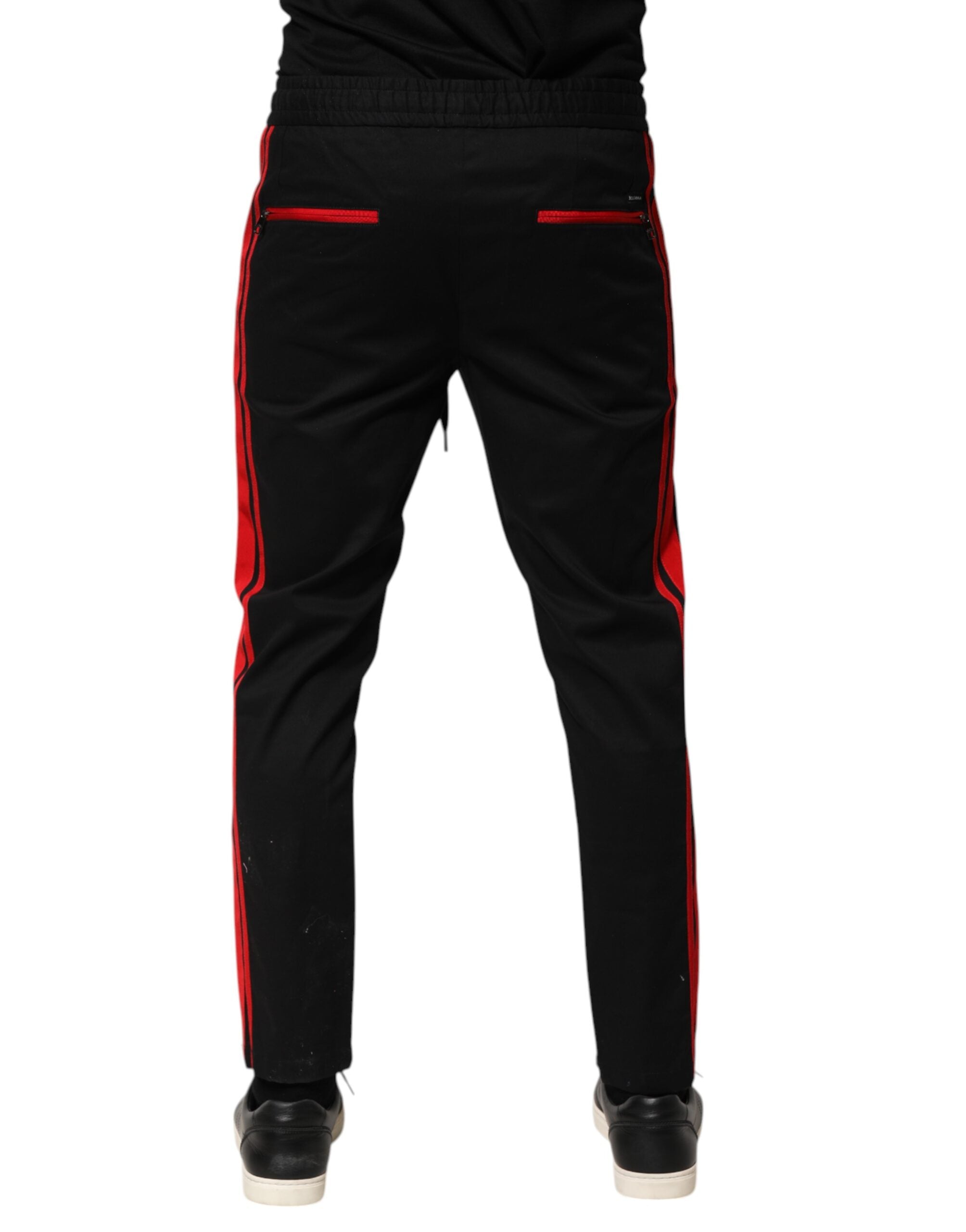 Red Stripe Cotton Logo Jogger Sweatpants Pants - ventzia