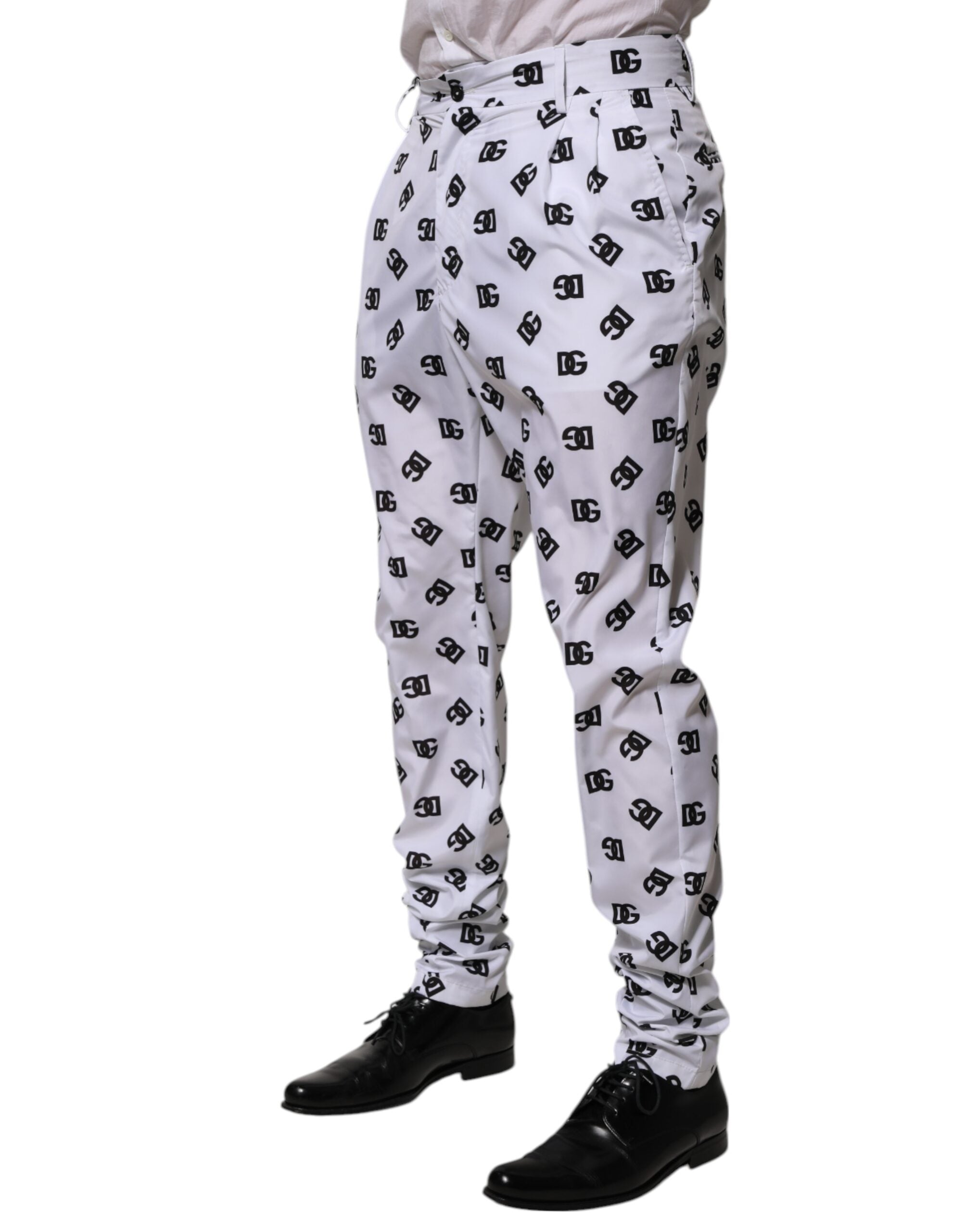 White Logo Cotton Skinny Denim Trouser Pants - ventzia