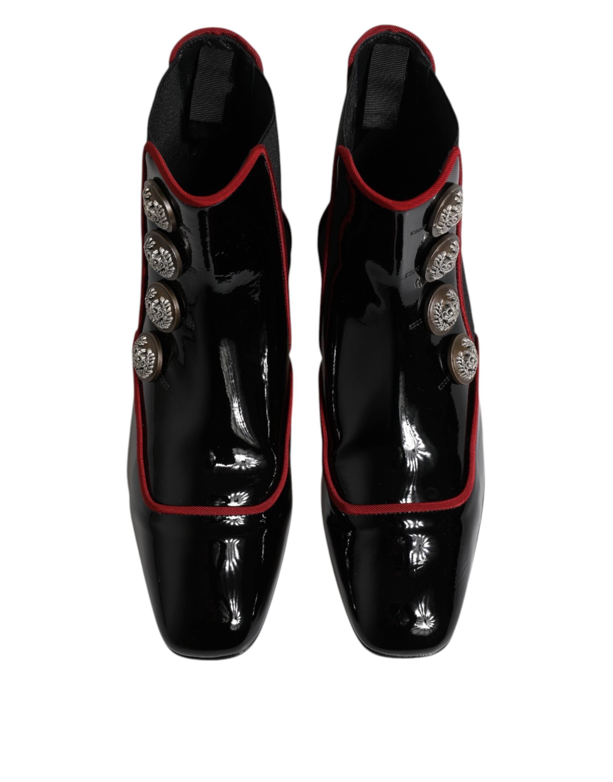 Black Jackie Buttoned Chelsea Boots Shoes - ventzia