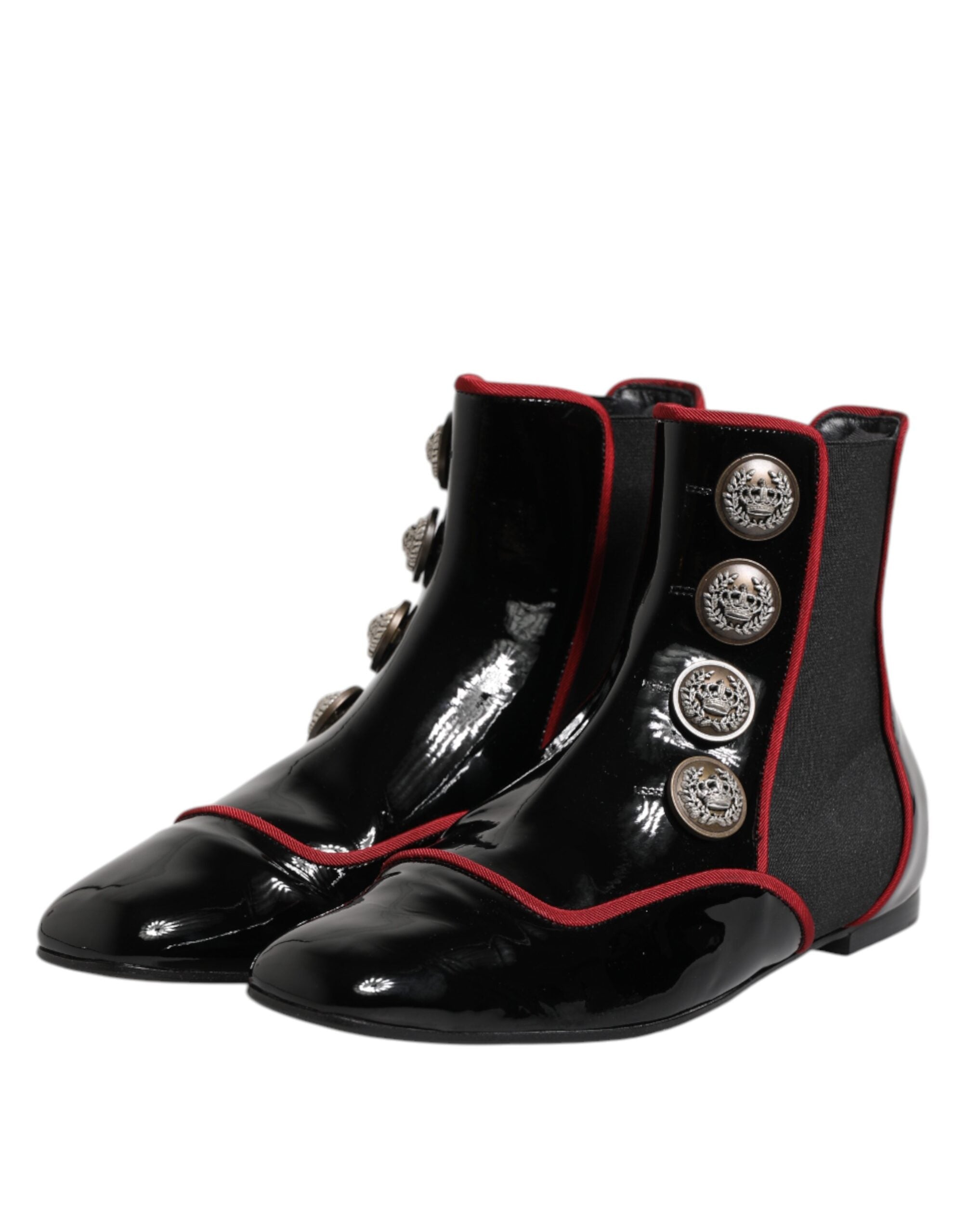 Black Jackie Buttoned Chelsea Boots Shoes - ventzia