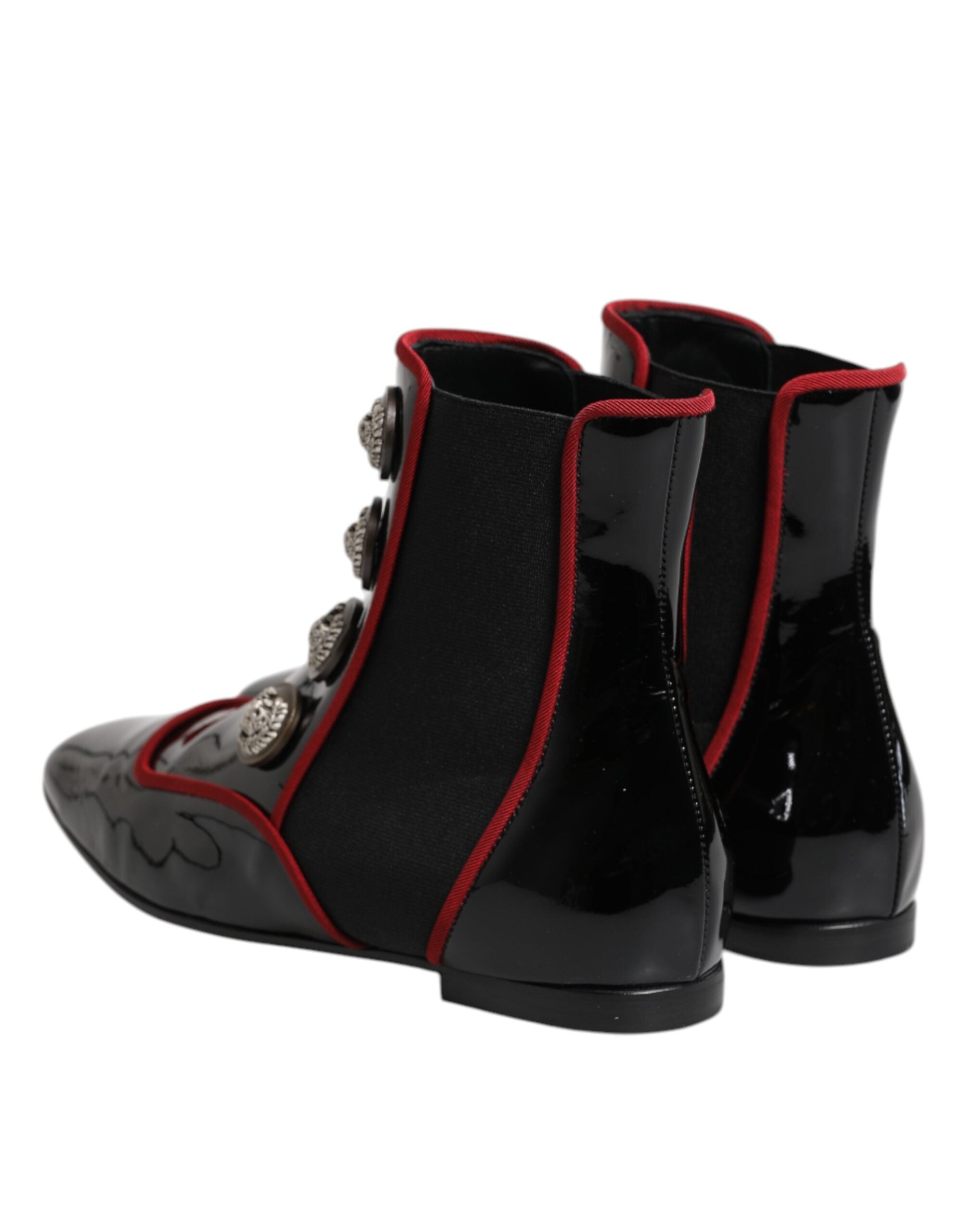 Black Jackie Buttoned Chelsea Boots Shoes - ventzia