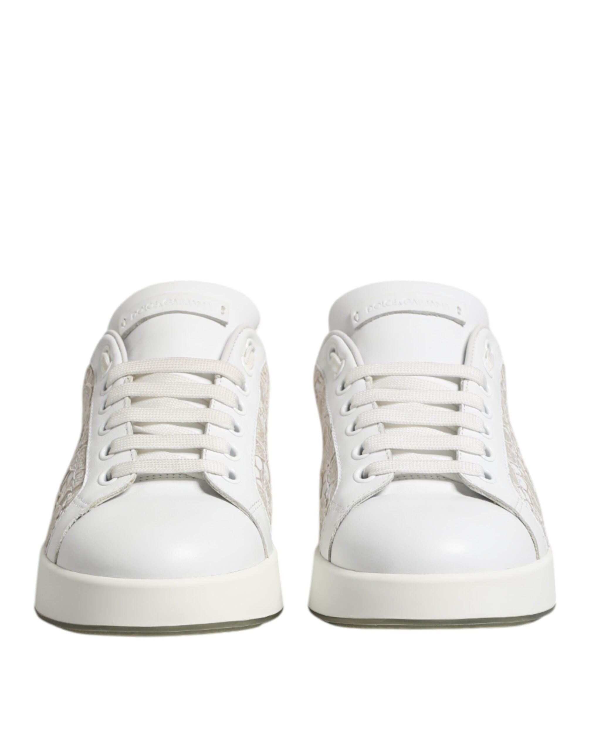 White Lace Leather Low Top Sneaker Shoes - ventzia