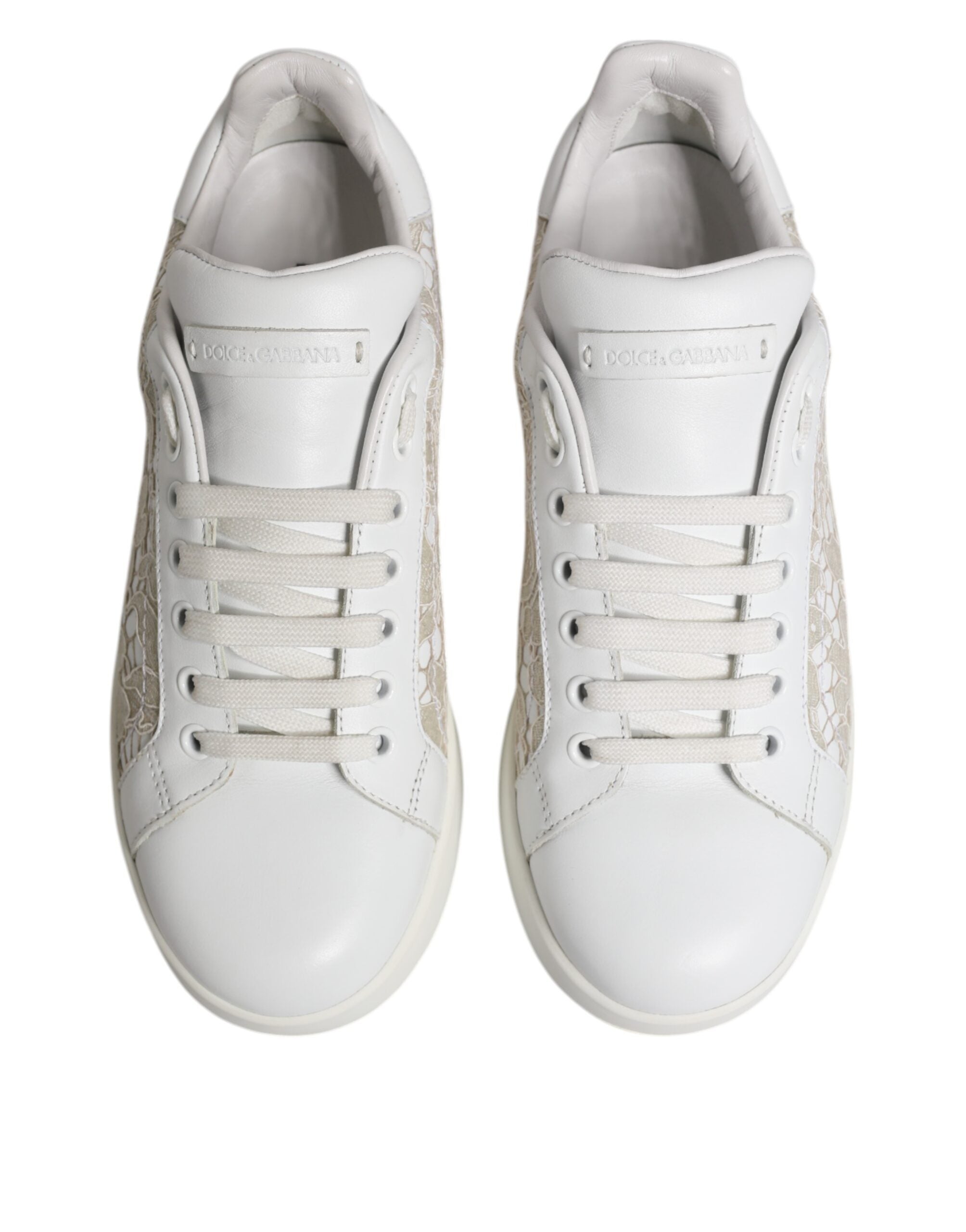 White Lace Leather Low Top Sneaker Shoes - ventzia