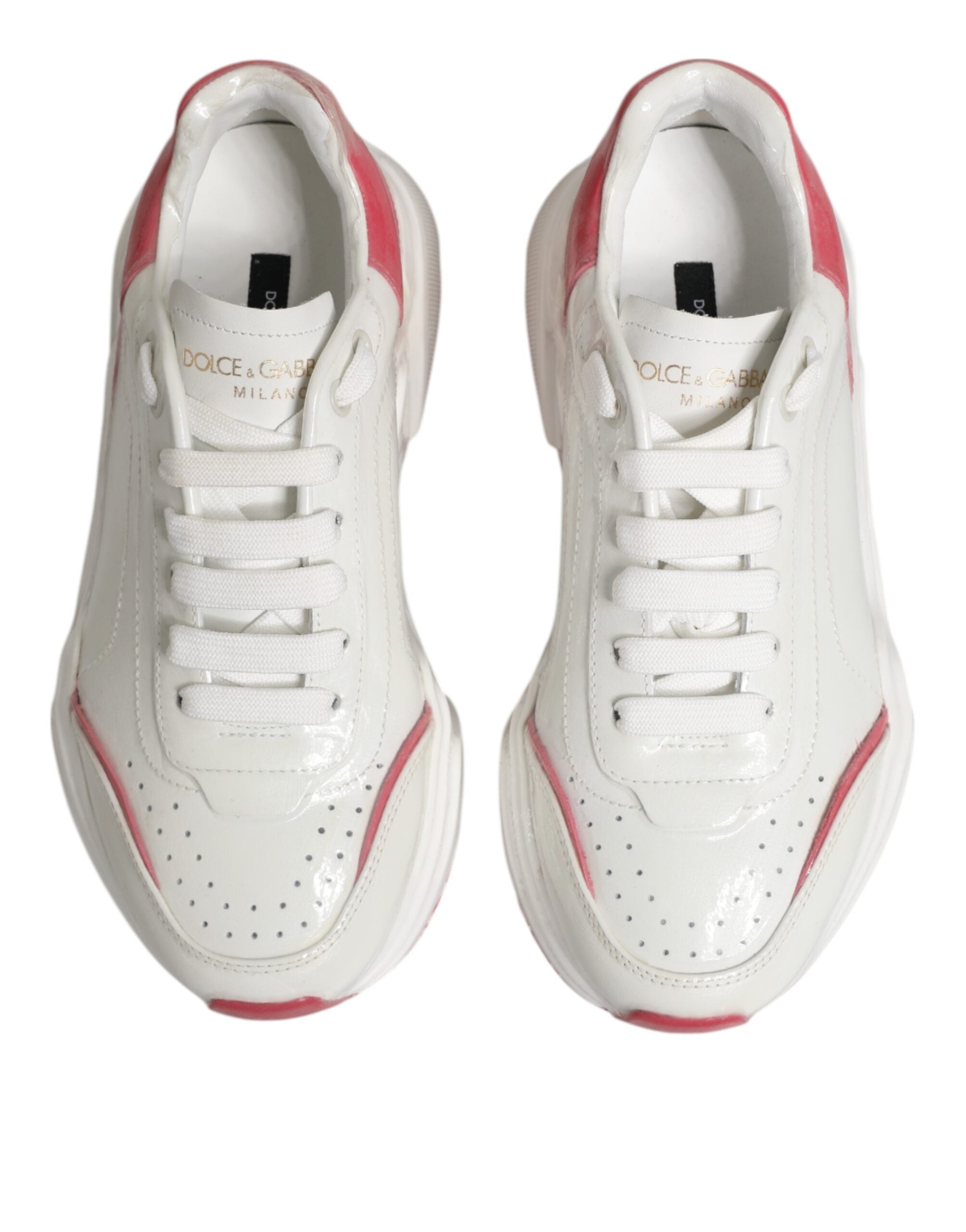 White Pink Daymaster Low Top Sneakers Shoes - ventzia