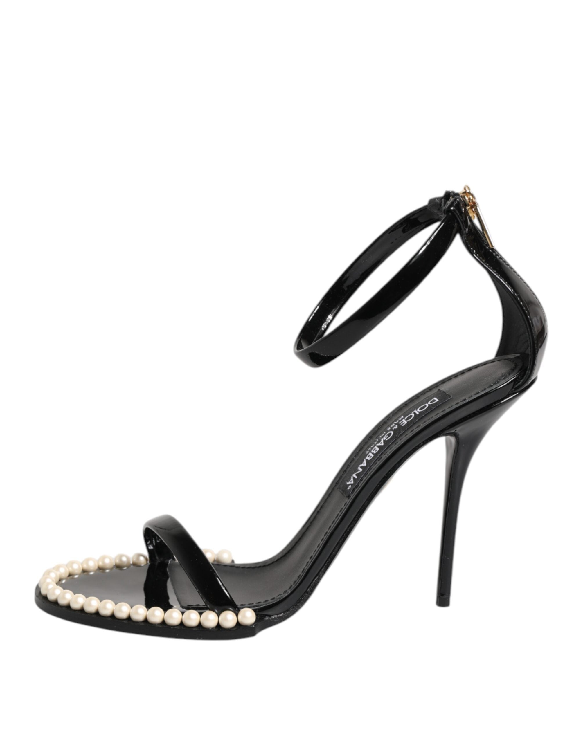 Black KEIRA Pearl Embellished Sandals Shoes - ventzia