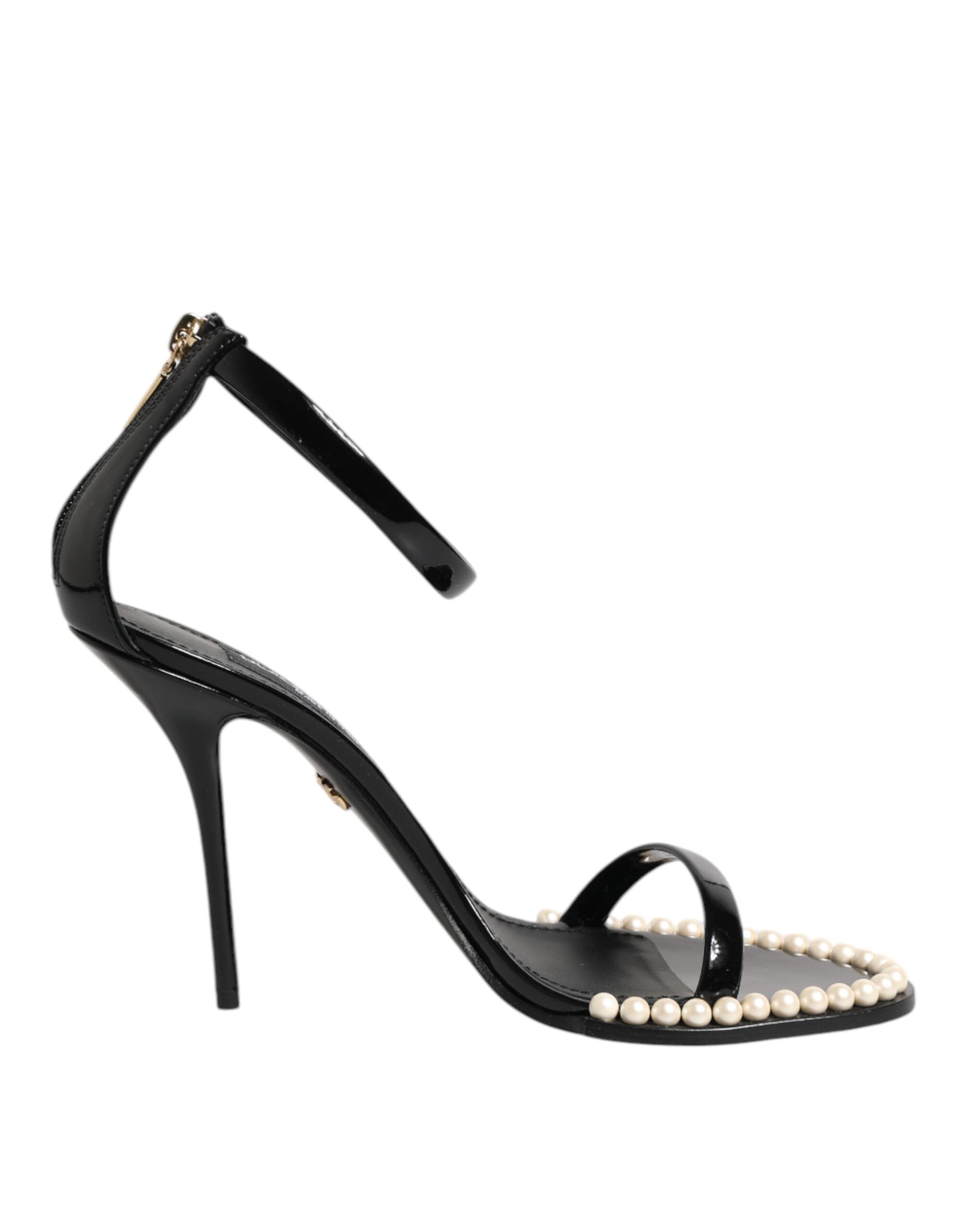 Black KEIRA Pearl Embellished Sandals Shoes - ventzia