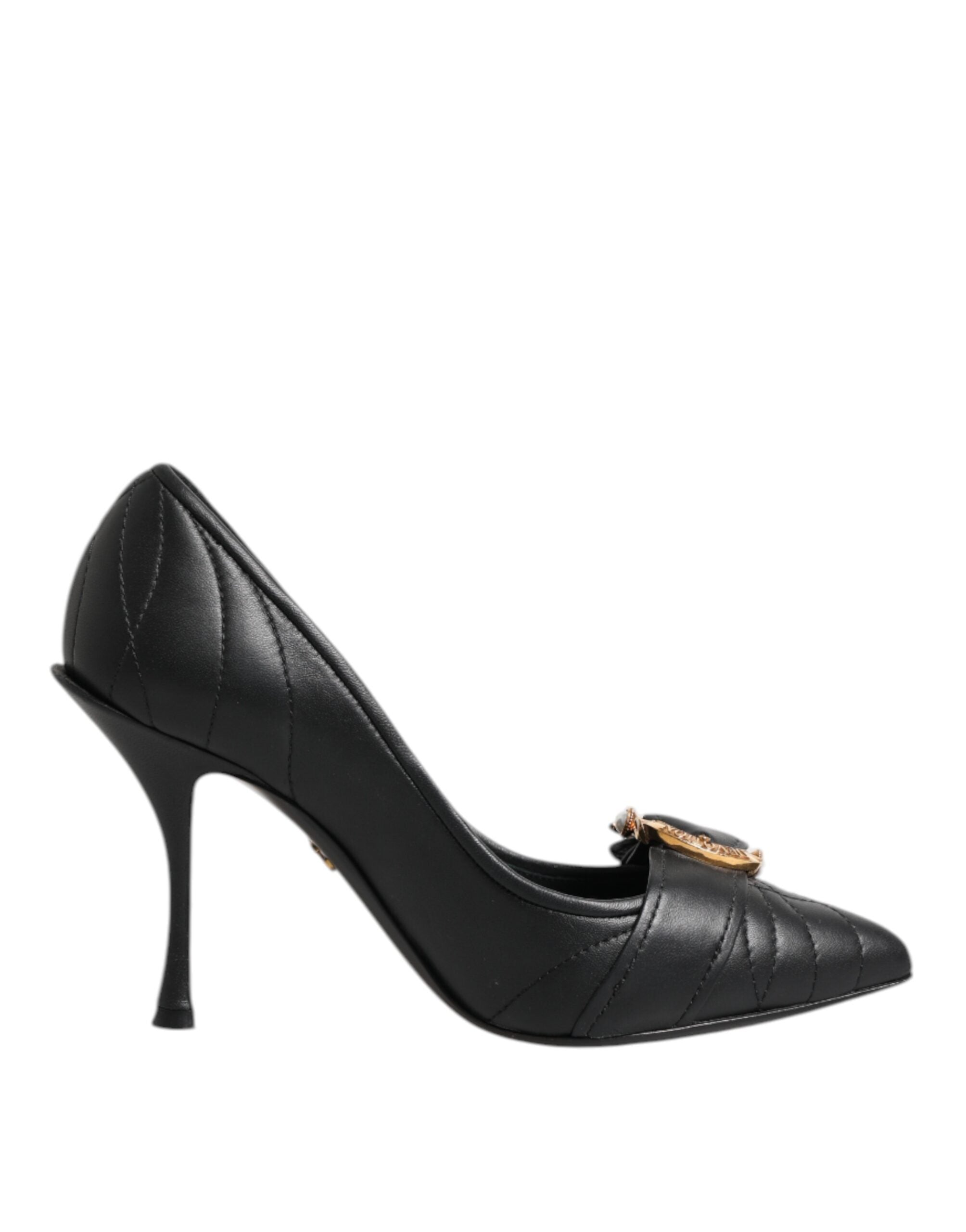 Black Devotion Leather Heels Pumps Shoes - ventzia