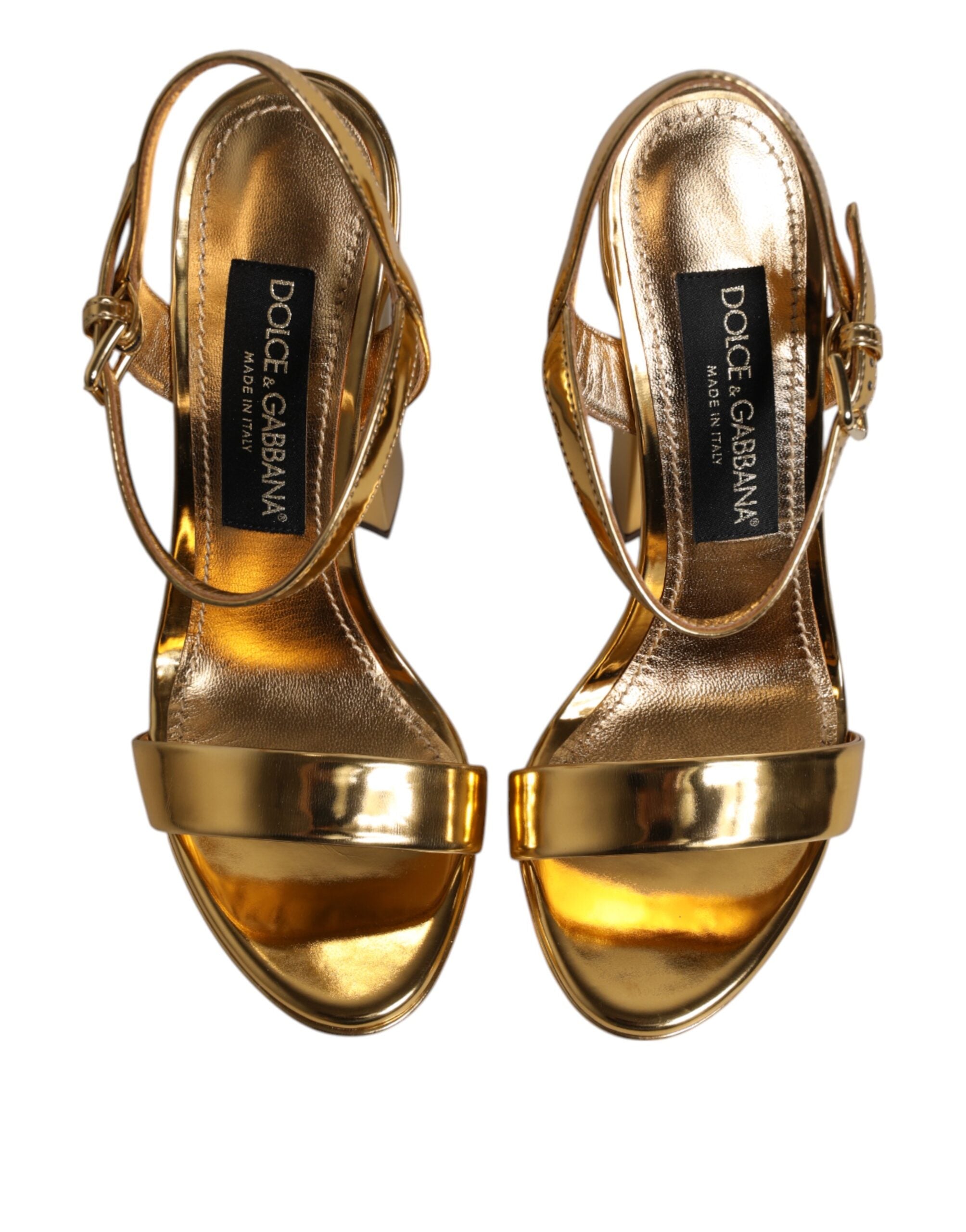 Gold Leather Platform Keira Sandals Shoes - ventzia