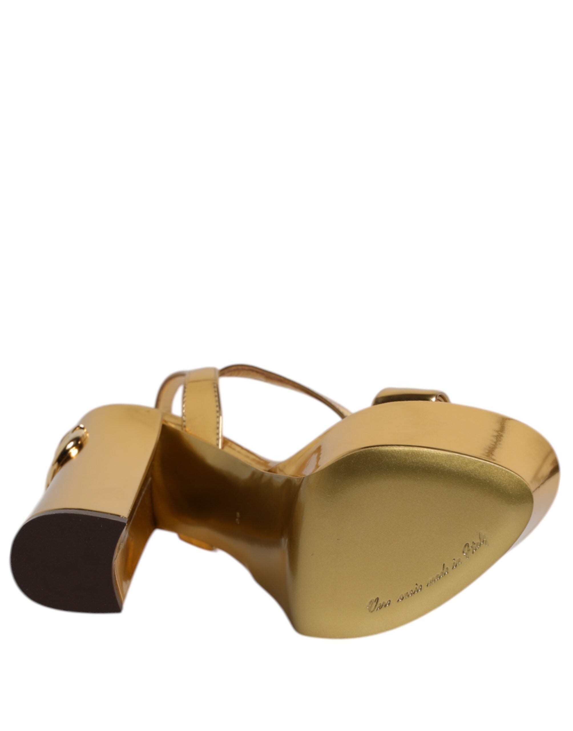 Gold Leather Platform Keira Sandals Shoes - ventzia