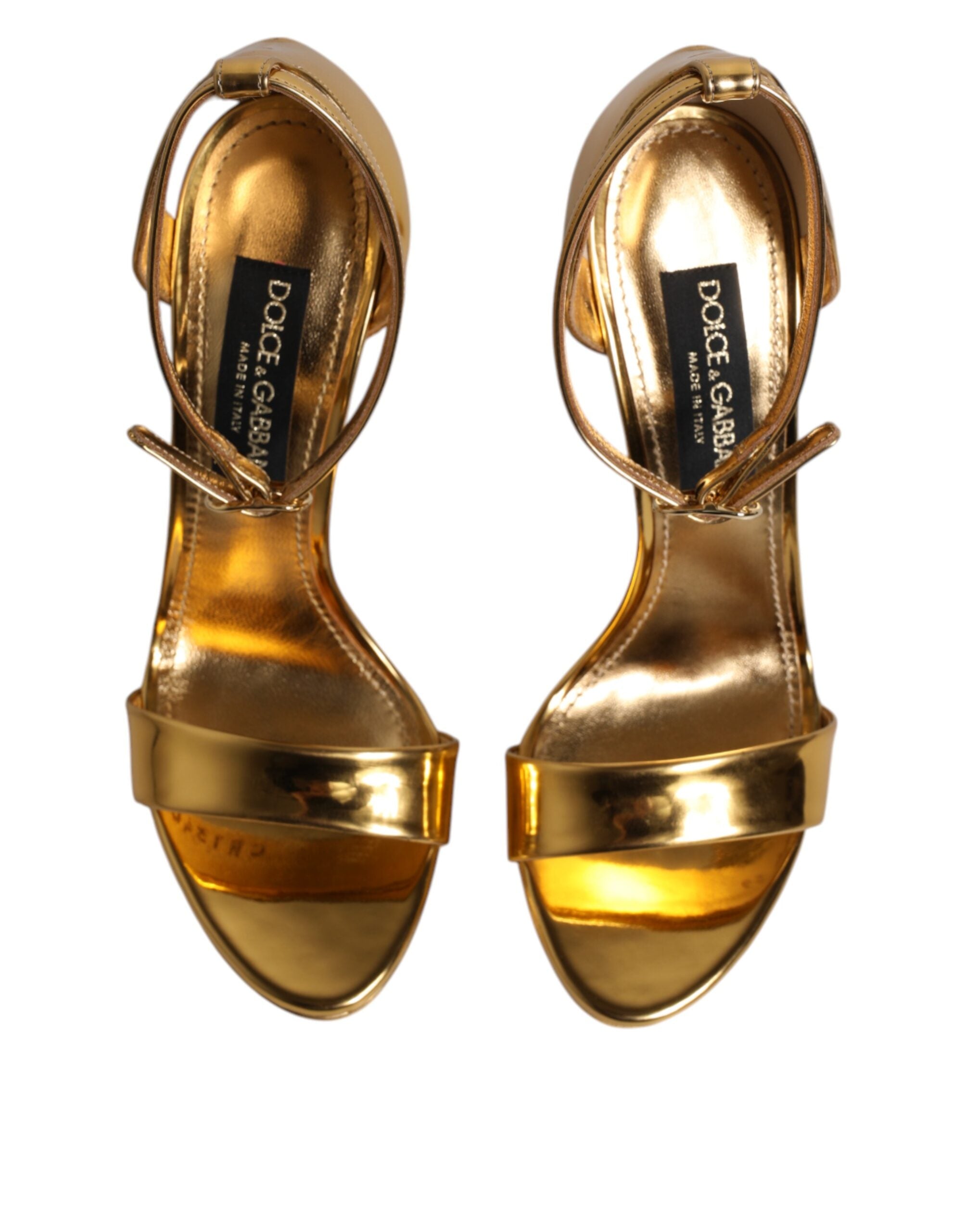 Gold Leather Platform Keira Sandals Shoes - ventzia