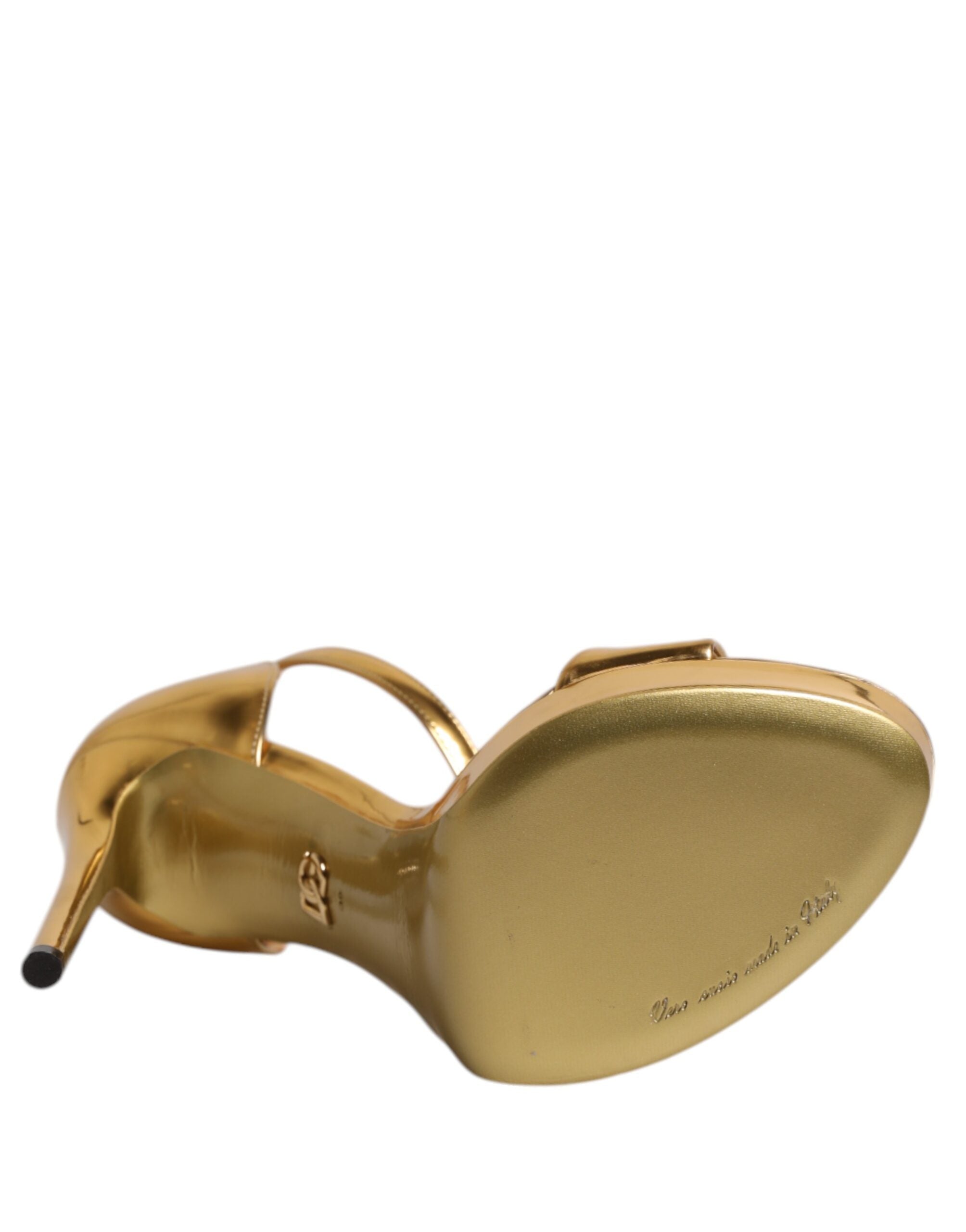 Gold Leather Platform Keira Sandals Shoes - ventzia