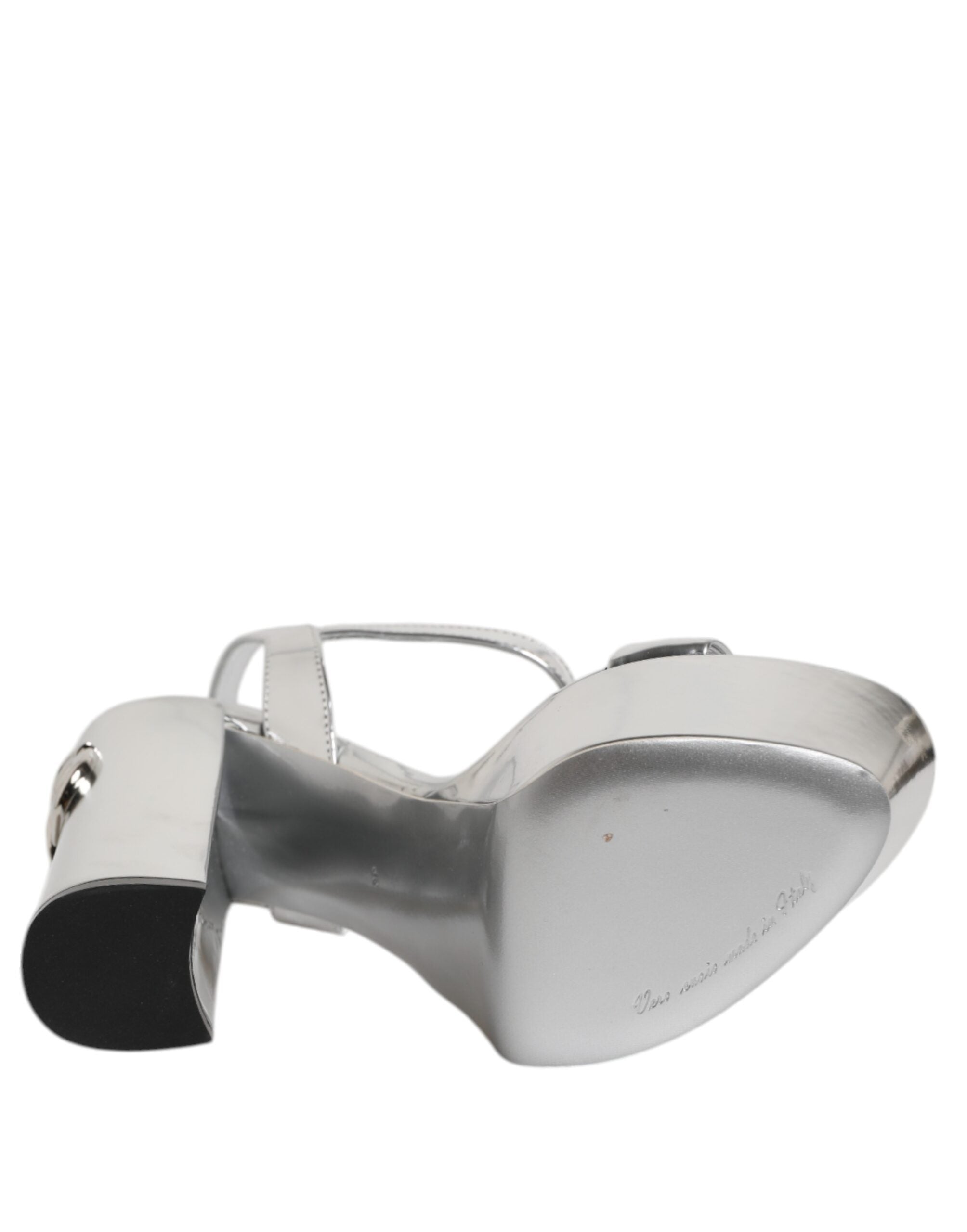 Silver Leather Platform Keira Sandals Shoes - ventzia