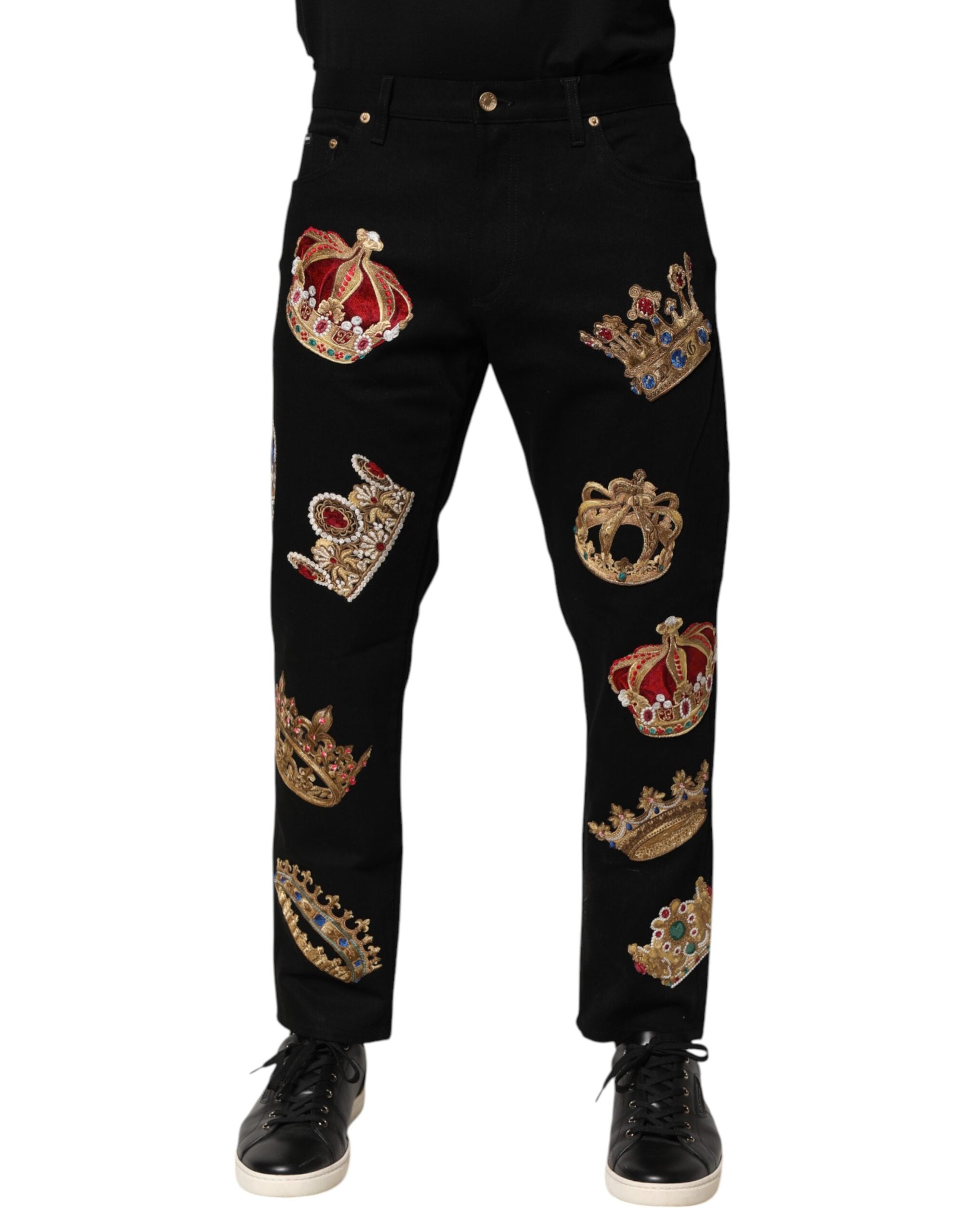 Black Baroque Royal Men Dress Trouser Pants - ventzia