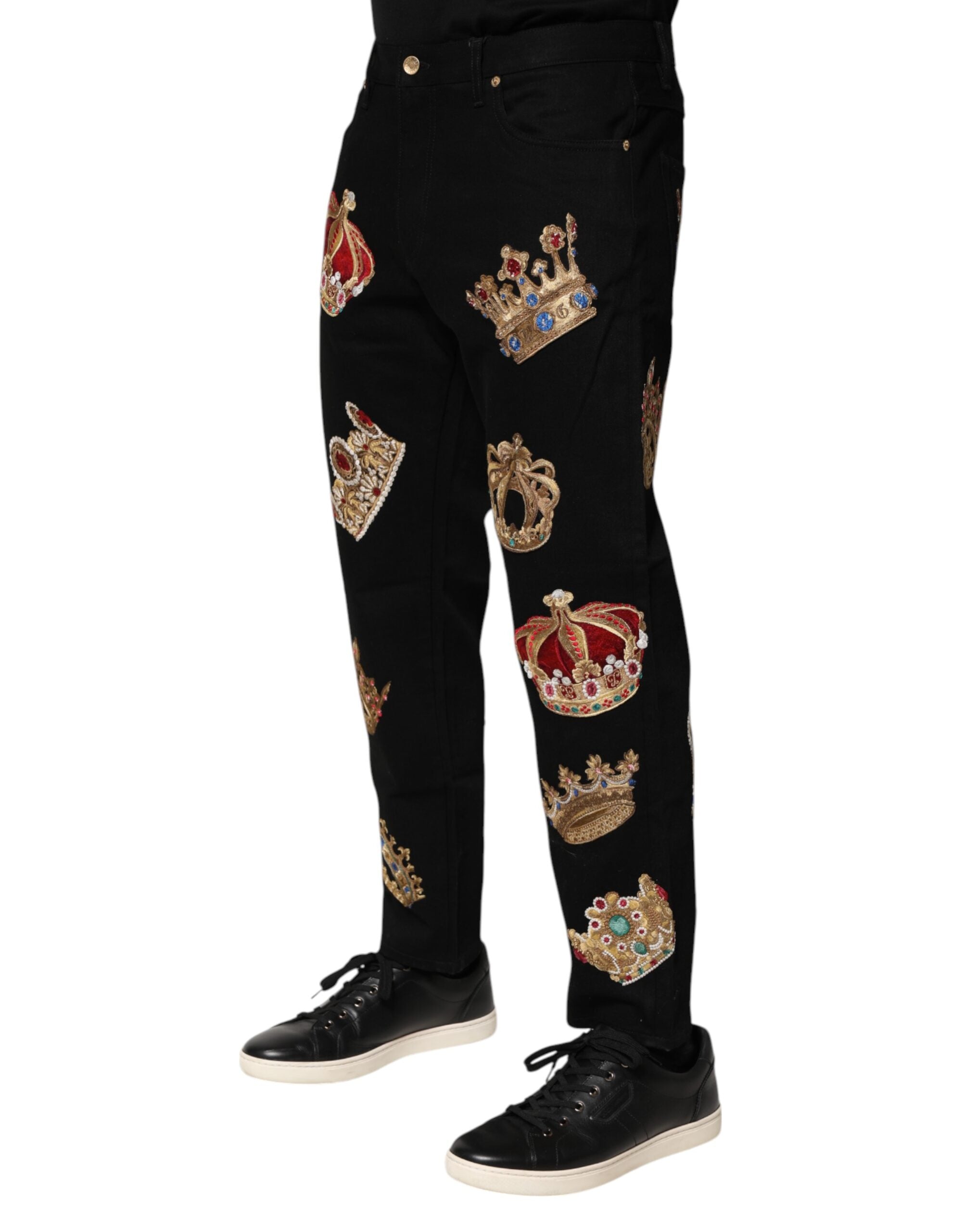 Black Baroque Royal Men Dress Trouser Pants - ventzia