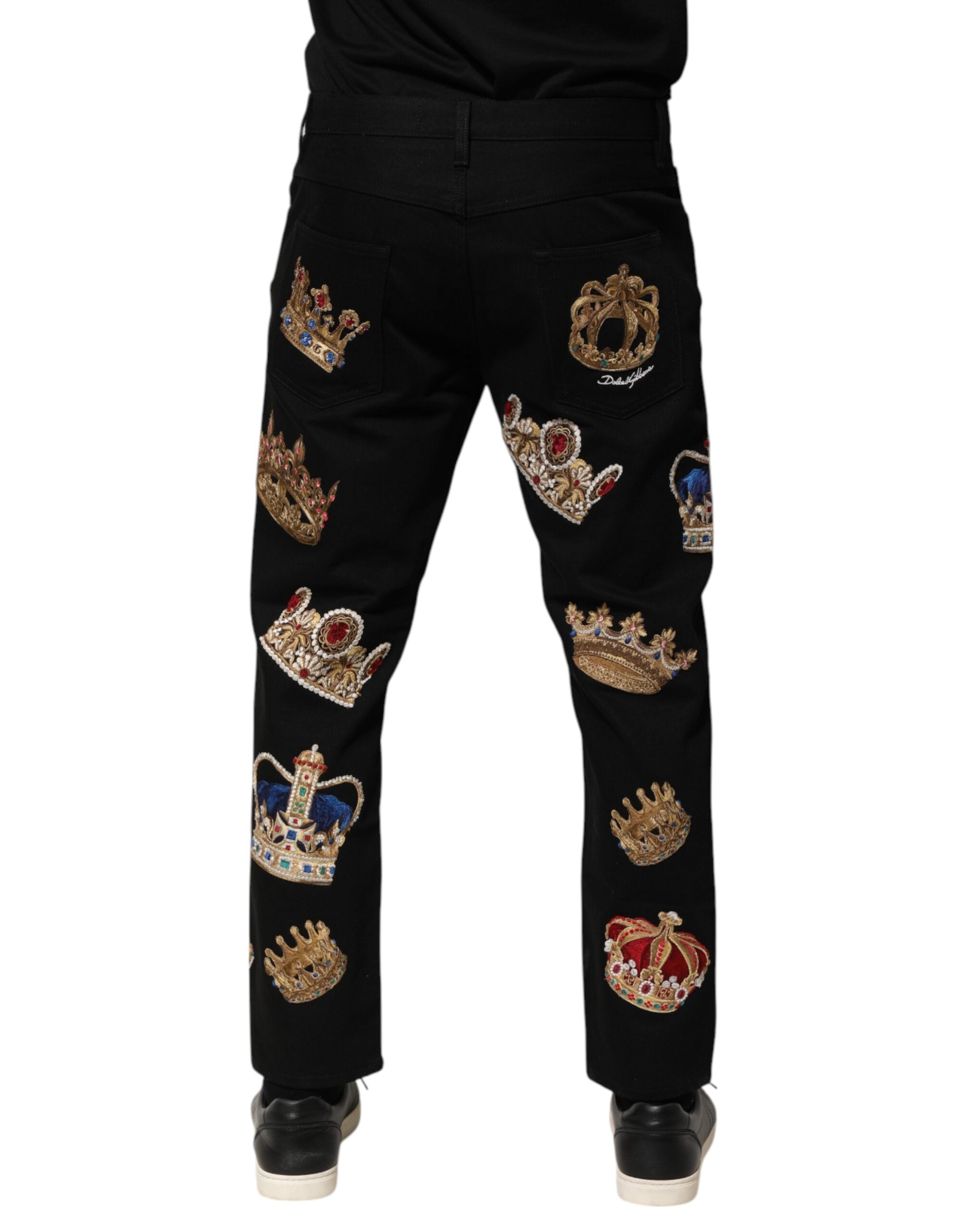 Black Baroque Royal Men Dress Trouser Pants - ventzia