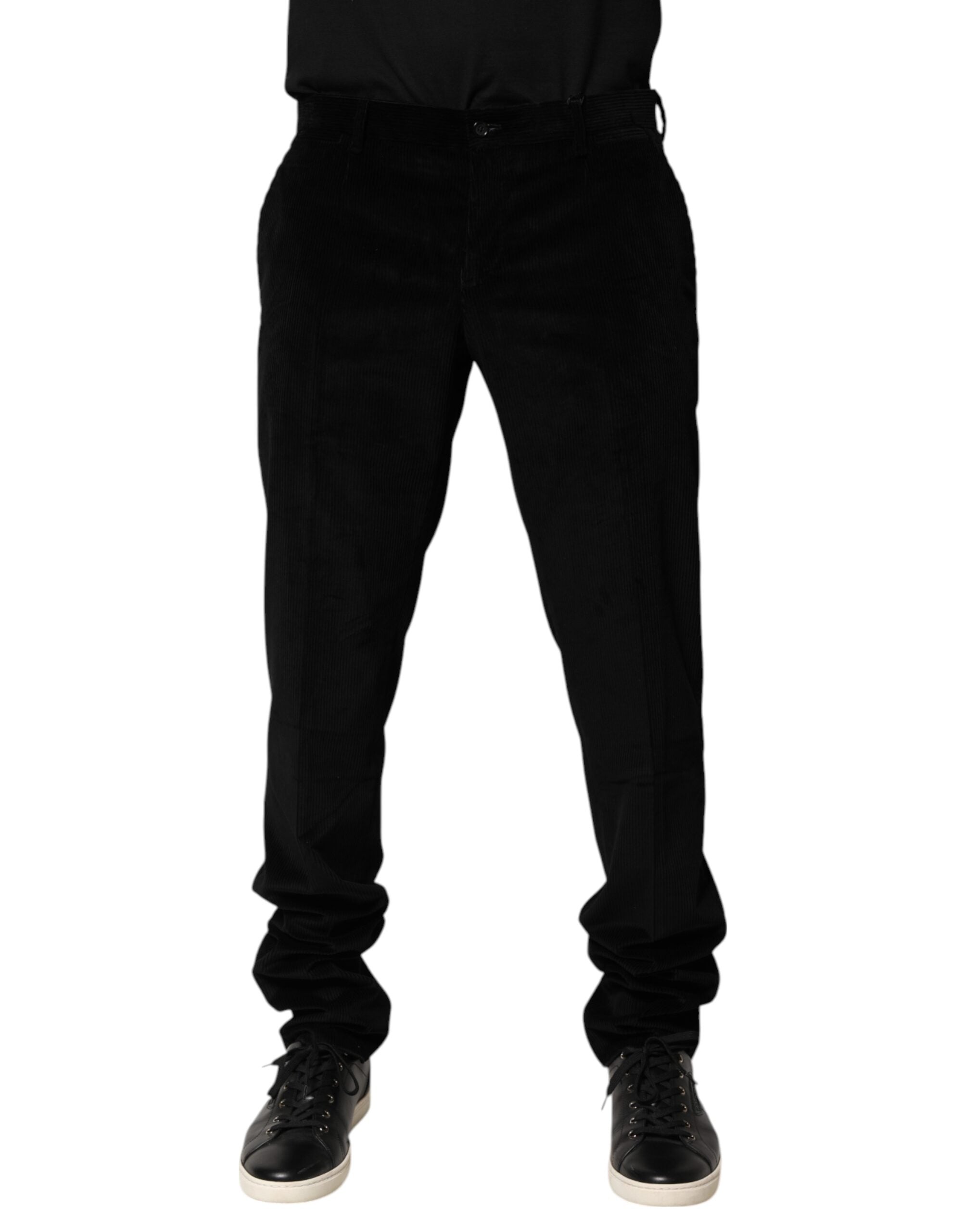 Black Cotton Men Dress Formal Trouser Pants - ventzia