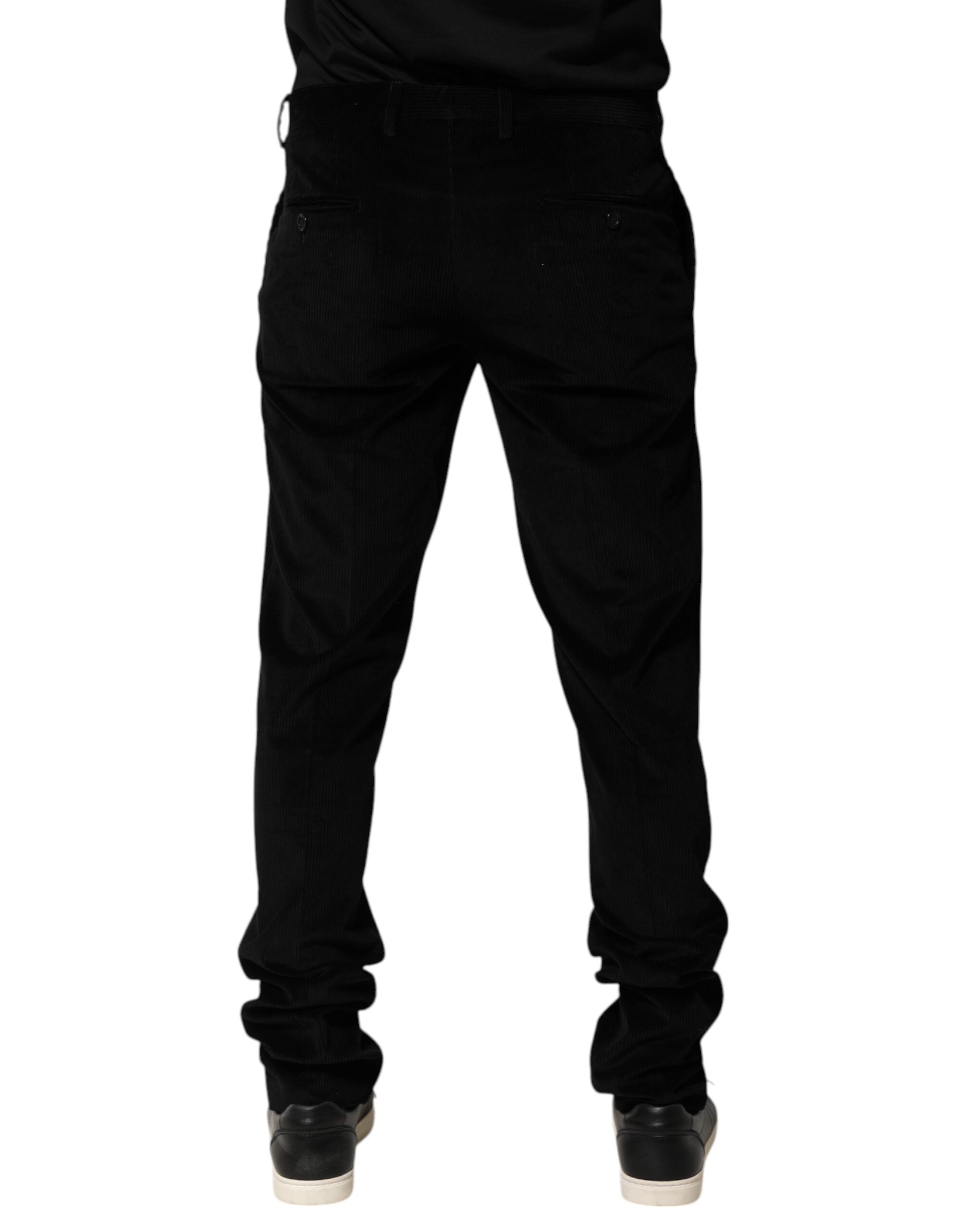 Black Cotton Men Dress Formal Trouser Pants - ventzia
