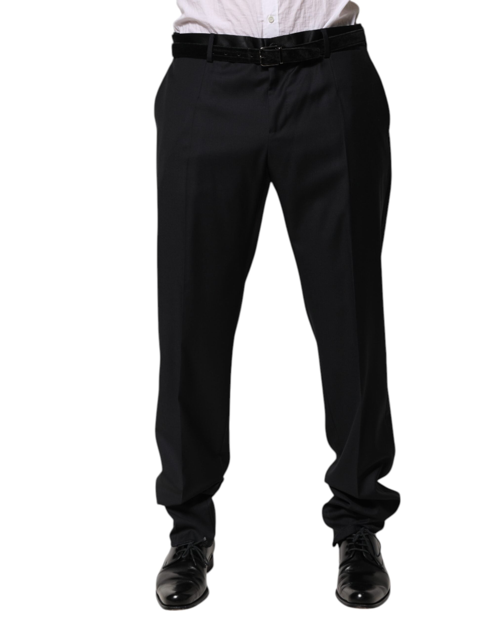 Black Wool Men Formal Dress Trouser Pants - ventzia