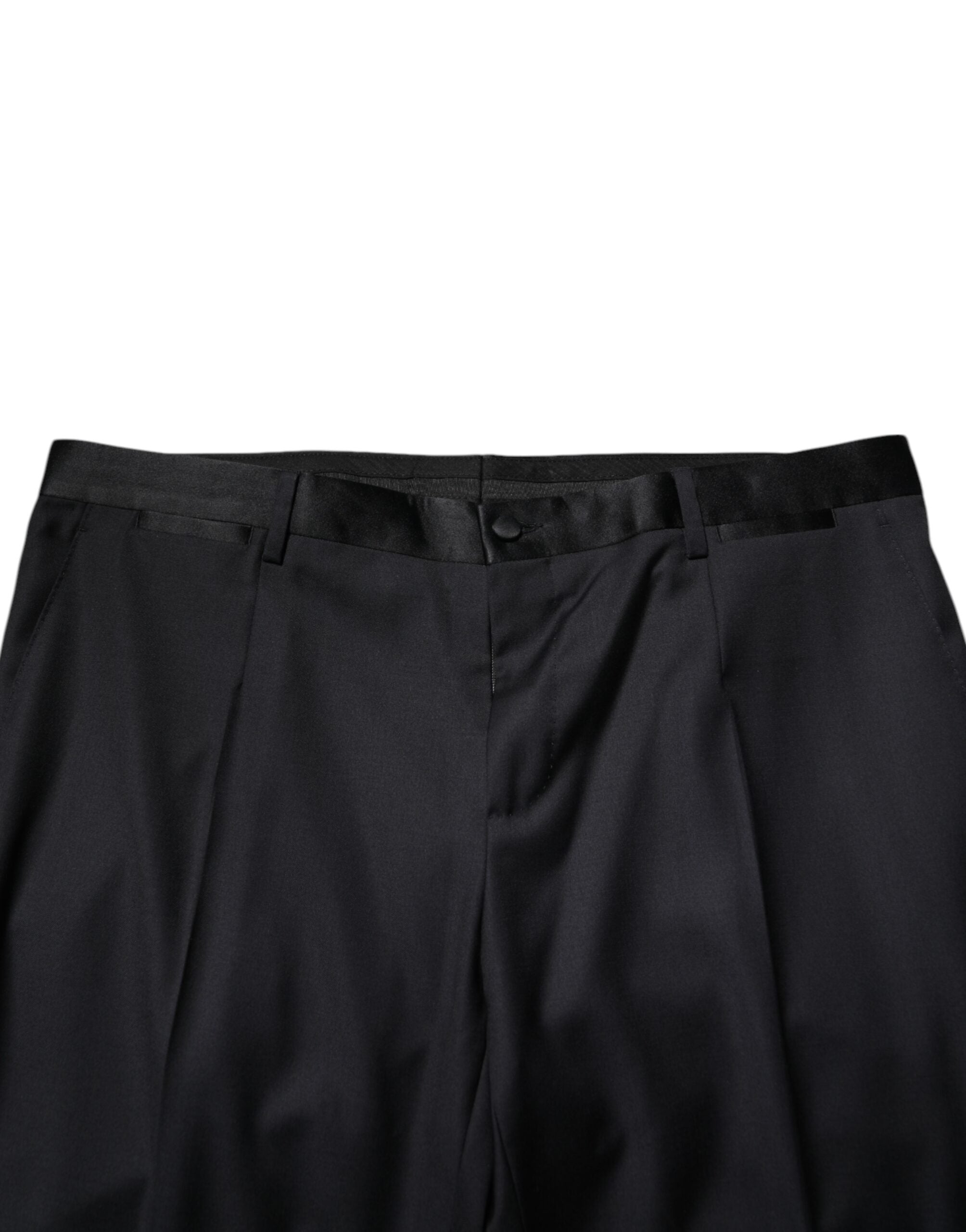 Black Wool Men Formal Dress Trouser Pants - ventzia