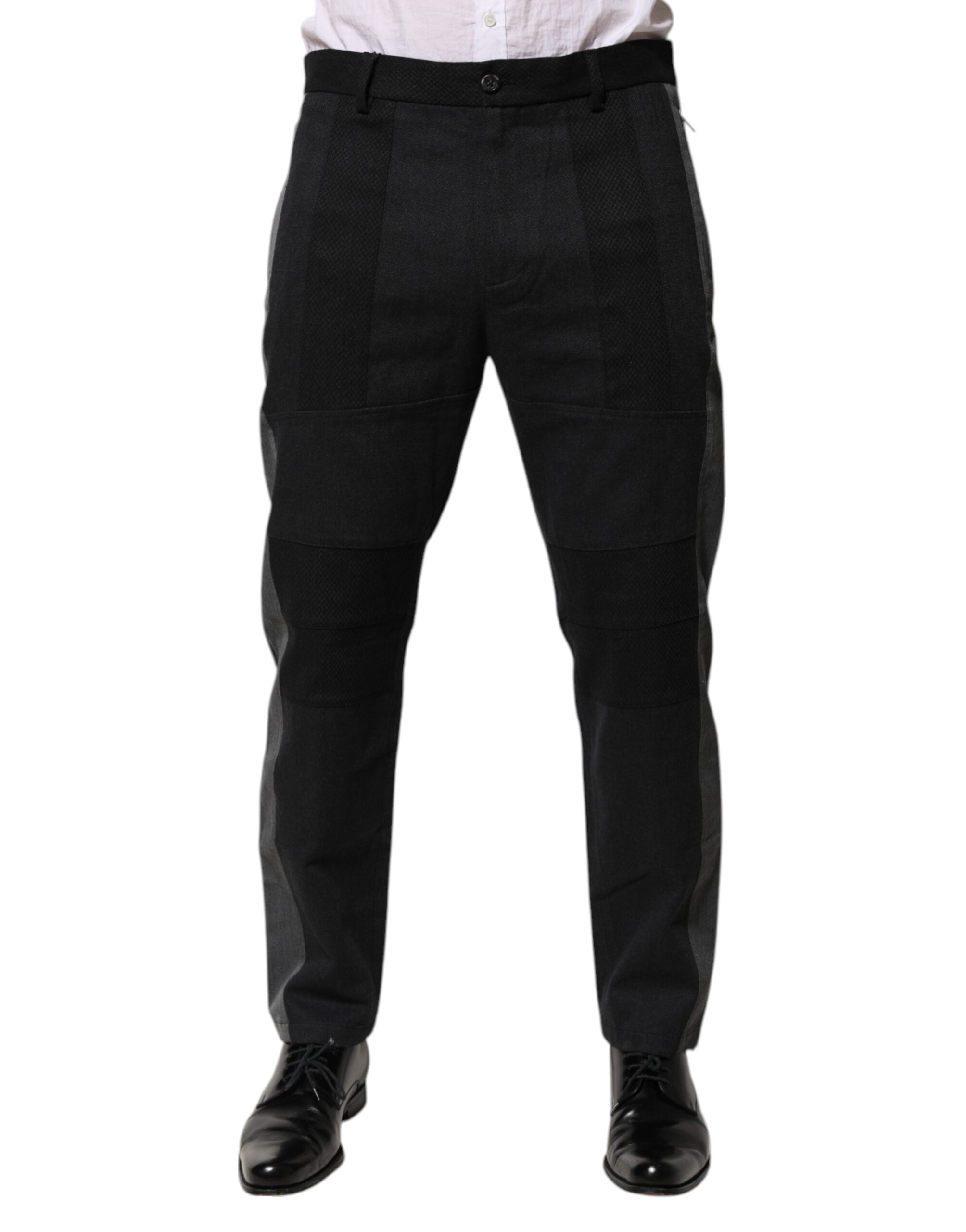 Black Gray Cotton Dress Formal Trouser Pants - ventzia