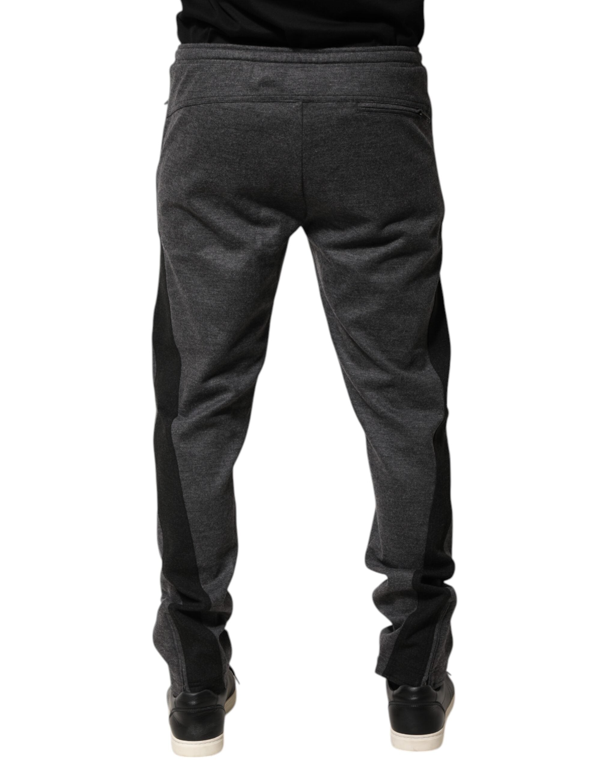 Gray Black Wool Blend Jogger Sweatpants  Pants - ventzia