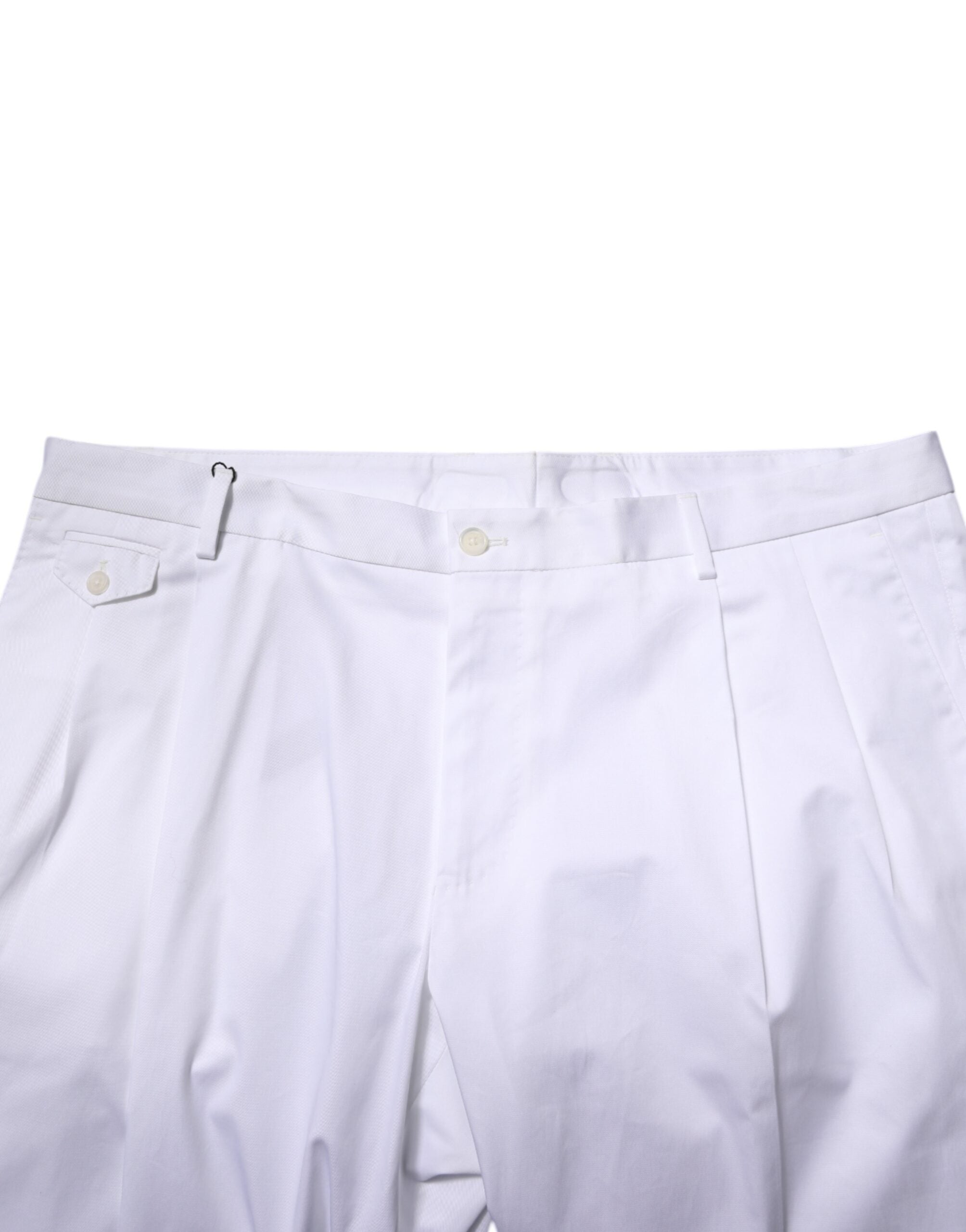 White Cotton Dress Slim Formal Trouser Pants - ventzia